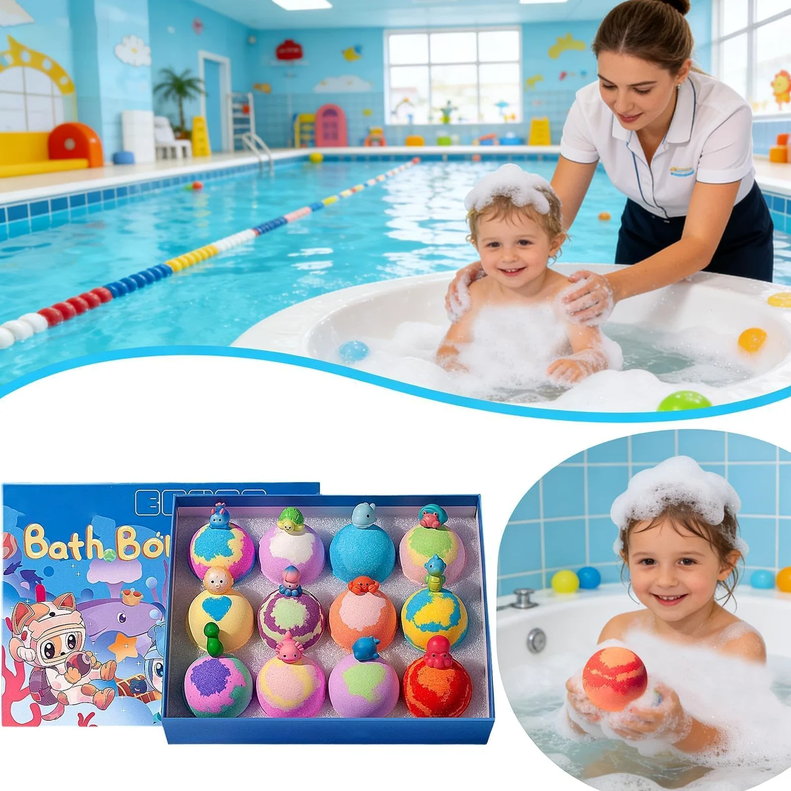 Bombe da Bagno Effervescenti 12 Pezzi Colorate Delicate Effervescenti | Giocattoli All'interno per il Bagnetto Per Adolescenti Famiglia Bambini Figli Figlie