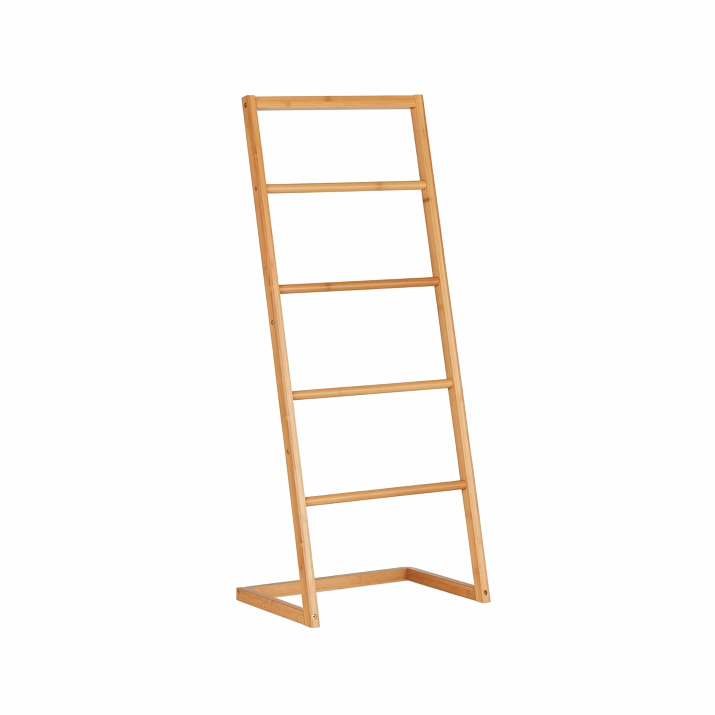 Relaxdays Portasciugamani a Scala Bambù 4 Pioli 98x40,5x28cm Naturale