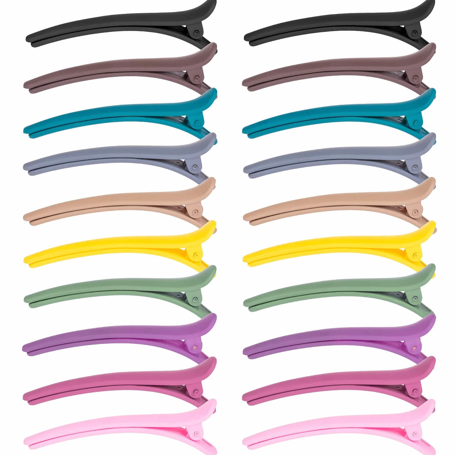 MELLIEX 20pcs Fermagli per Capelli, Clip per Capelli a Becco d'Anatra Pinze per Capelli Colorato Opaco Mollette per Capelli in Plastica Alligator per Donne Ragazze