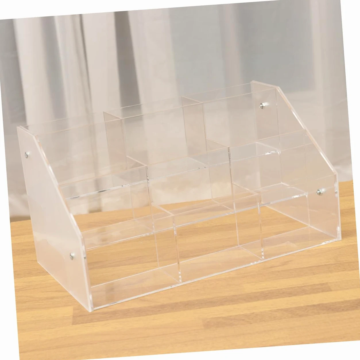 Organizer Cosmetici in Acrilico a 3 Livelli 9 Scomparti | Espositore Trasparente, per Pennelli e Accessori, Uso Professionale e Decorativo