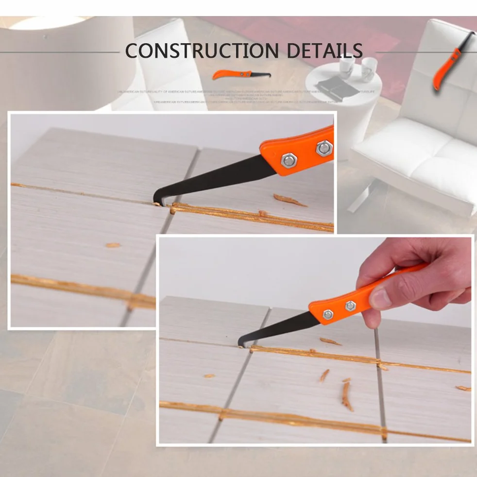 Grout Remover Tool con 8 Lame Sostituibili, Raschietto per Fughe Piastrelle, 2 Pezzi