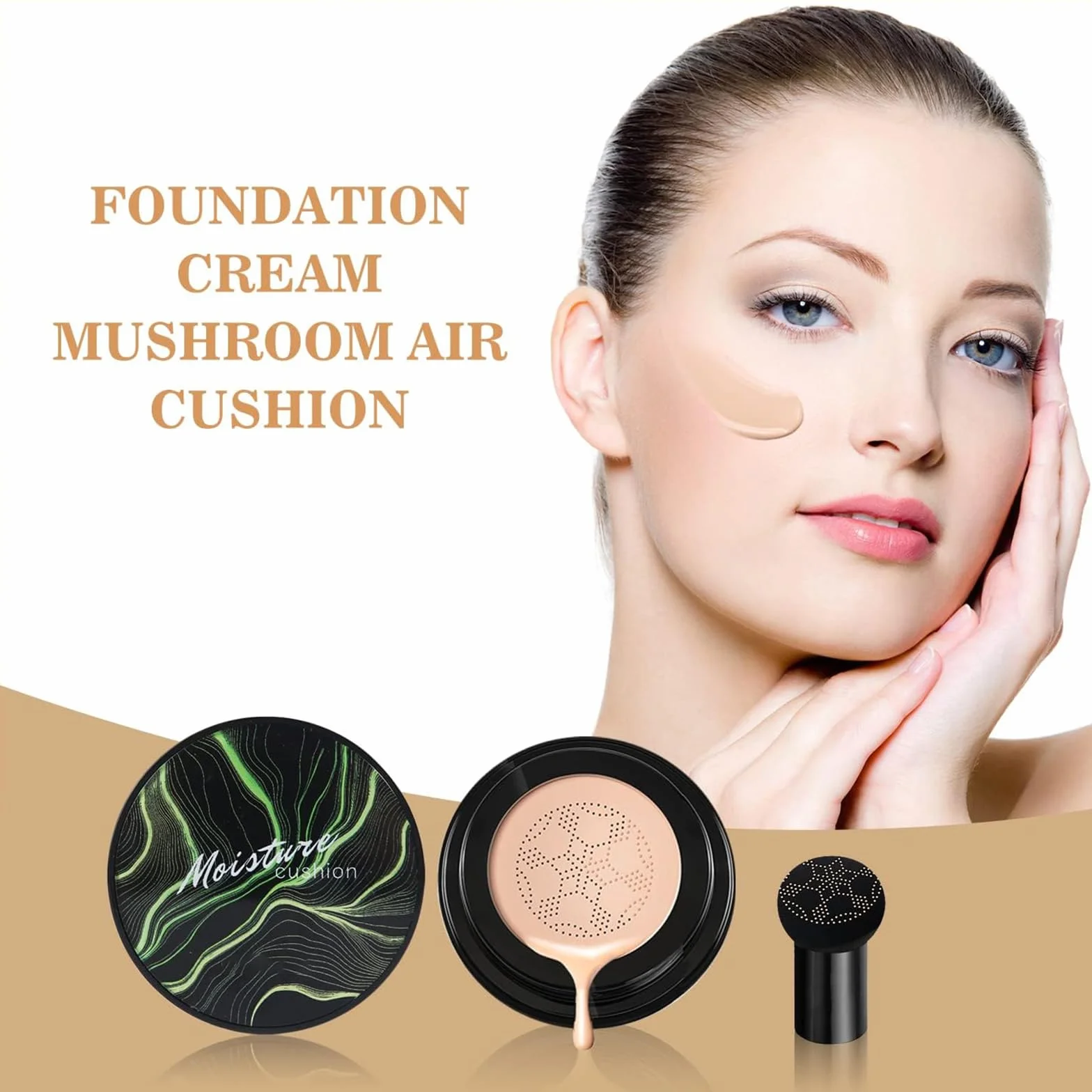Fondotinta CC Cream con Fungo Testa D'aria base idratante per il trucco BB Cream di lunga durata correttore idratante leggero e levigante Correttore naturale facile da applicare Nature