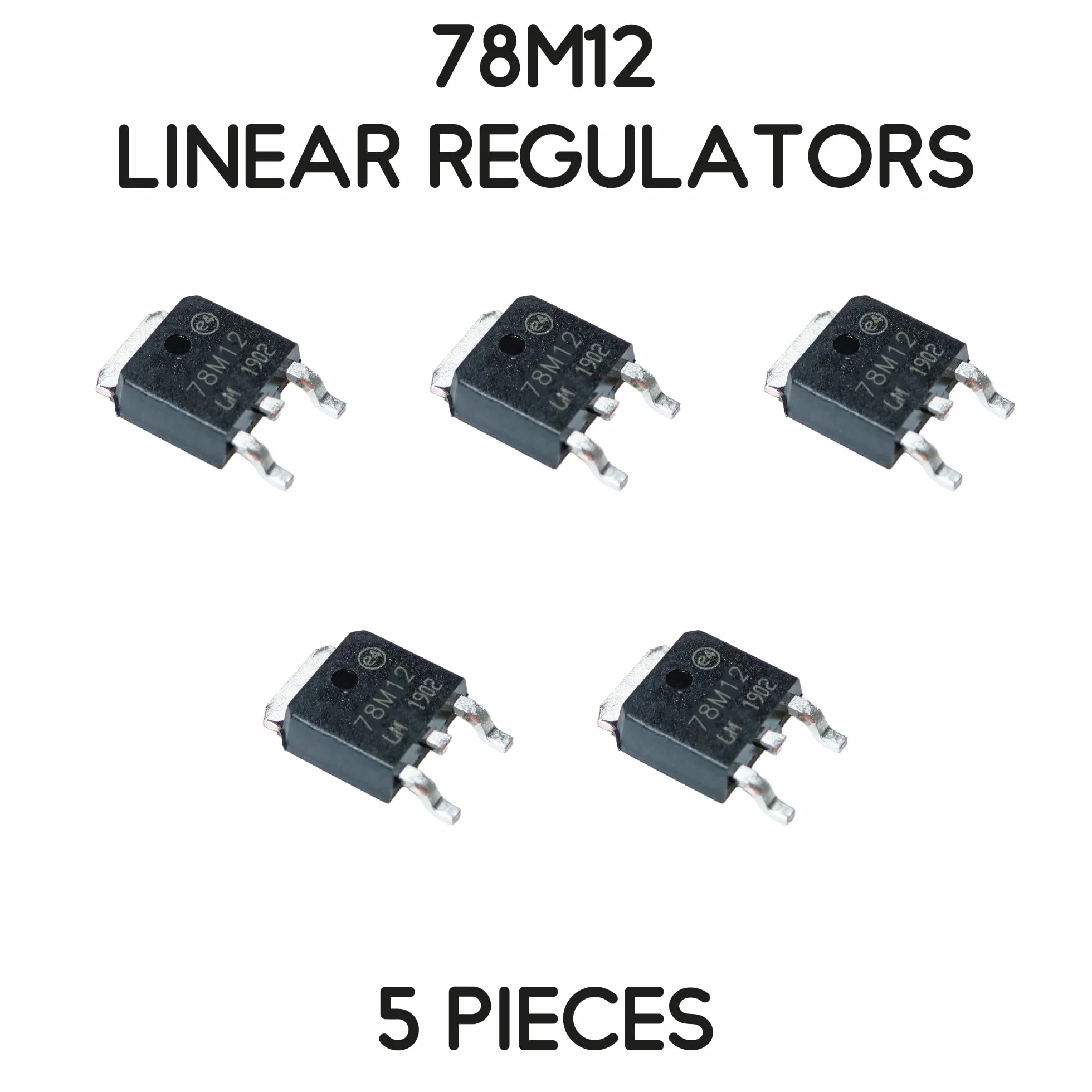 Regolatori di tensione 12V 500mA 7812 78M12 L78M12 LM78M12 TO-252 DPAK 5 pezzi