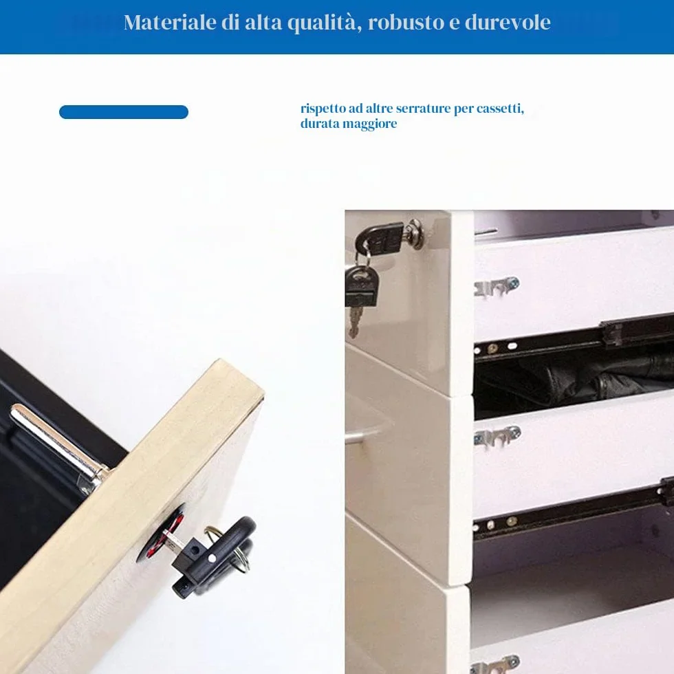Serrature per Armadietti Cassetto Stantuffo con Chiave 2 Pezzi