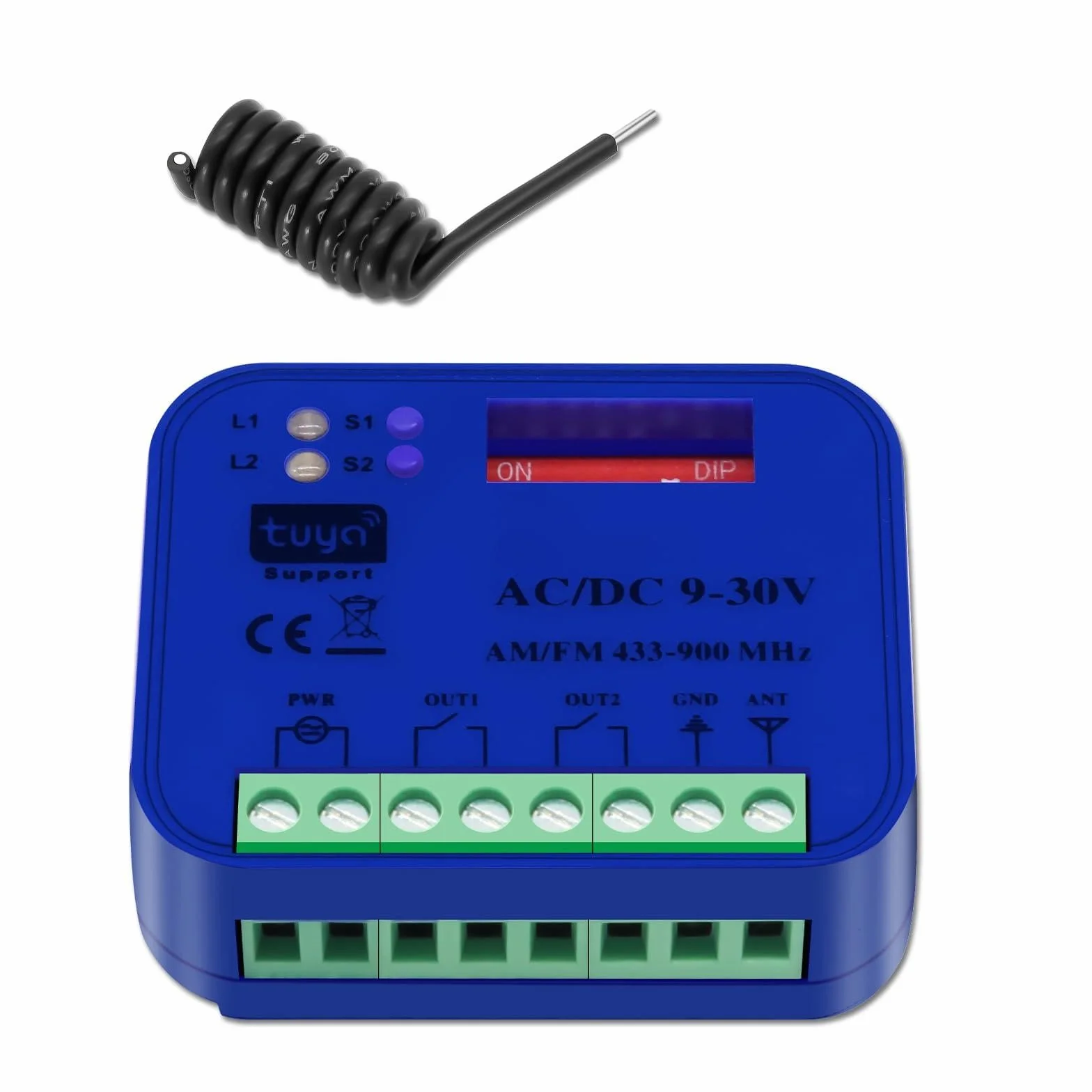RUIZHI uniwersalny odbiornik do bramy garażowej 9-30 V WiFi 2.4 GHz 433-900 MHz kompatybilny z Tuya SmartLife