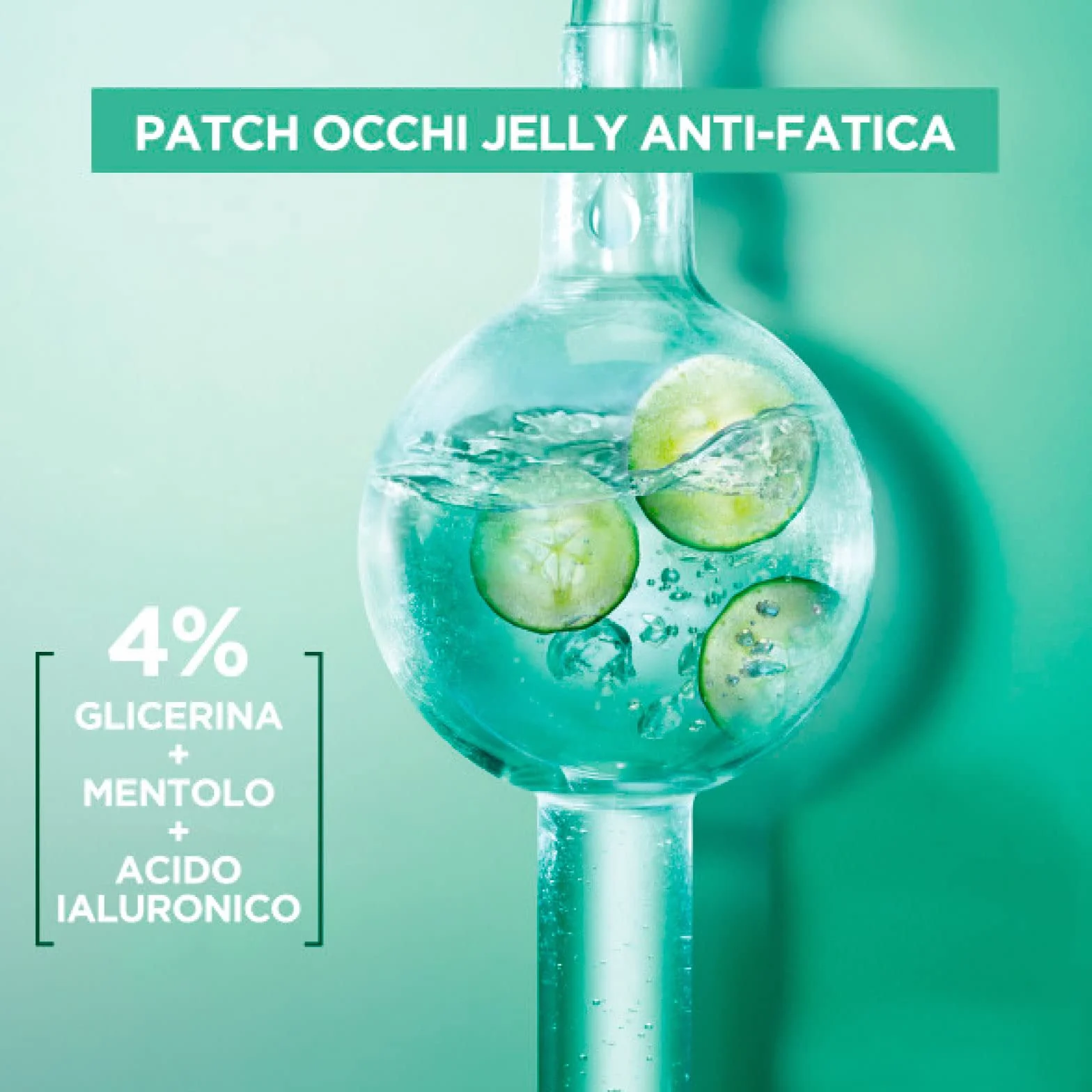Garnier SkinActive Hydra Bomb Maschera Occhi contro Occhiaie con Succo d'Arancia e Acido Ialuronico 4 Patch + Cryo Jelly Maschera Occhi Anti-Fatica Effetto Ghiaccio con Glicerina e Mentolo 4 Patch