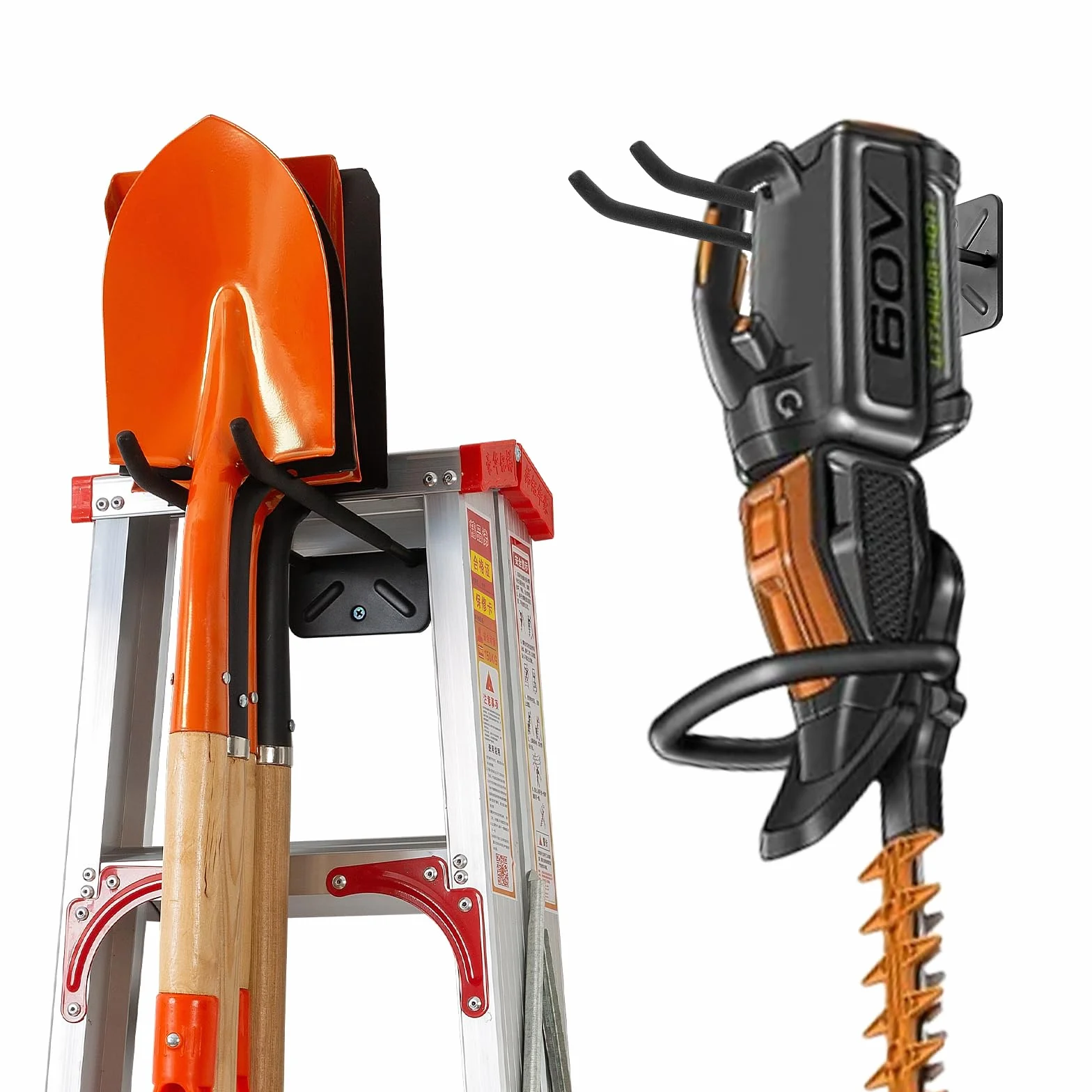 Ganci da Garage Heavy-Duty 30 cm, Organizer per Attrezzi da Montare a Muro, Ganci Doppio Versatili per Stoccaggio