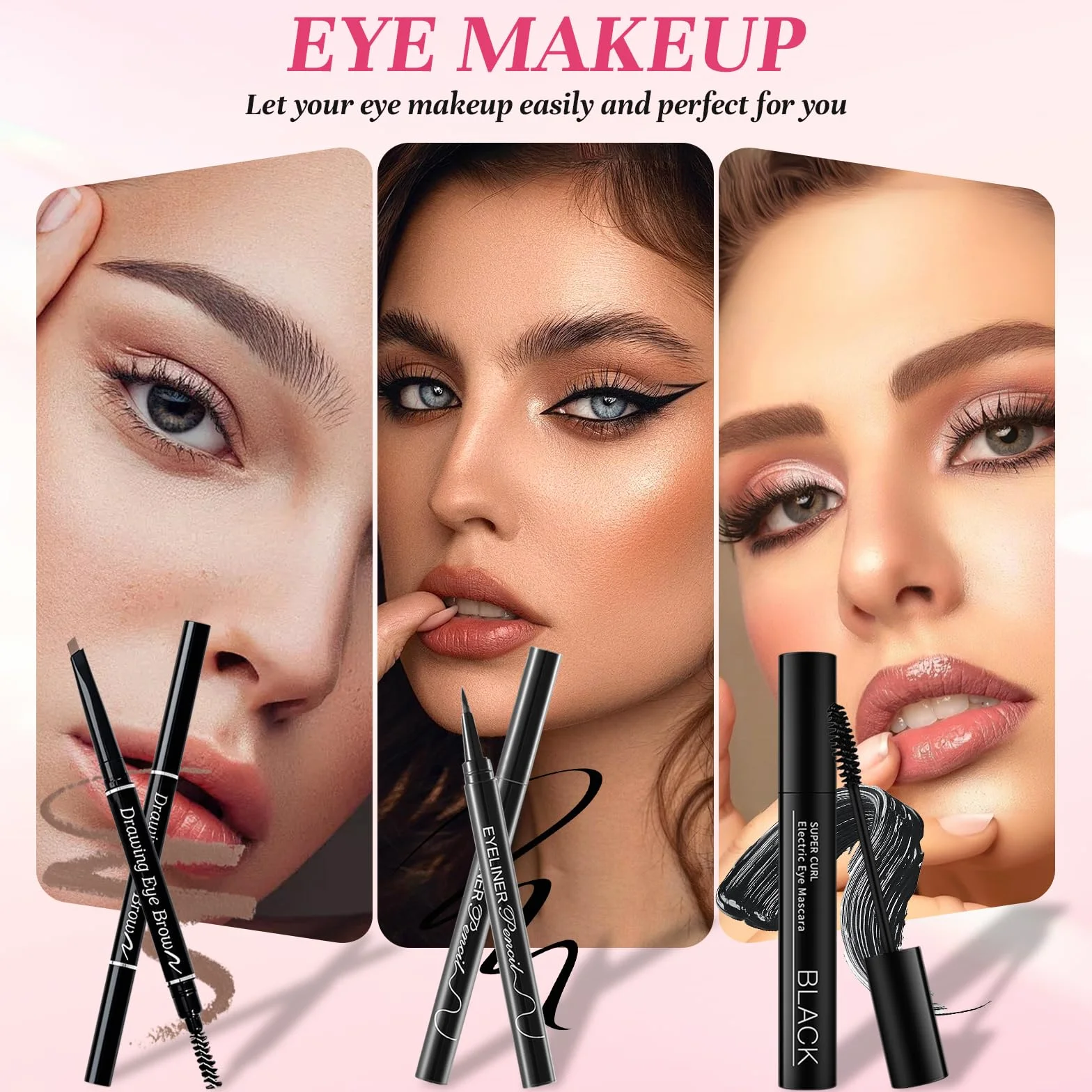 Kit Trucco Make Up Completo, Set Trucchi Donna, Cofanetto Regalo Makeup per Ragazza Adolescente, Include Portatile Palette, Ombretto, Rossetti, Eyeliner, Mascara, Sopracciglia e Borsa per il trucco