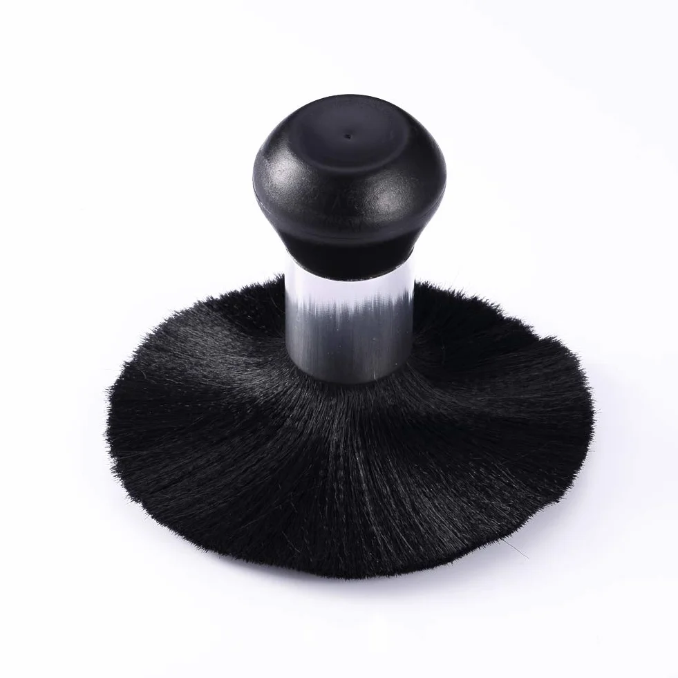 PROVO Pennello Parrucchiere, Salone, Barbiere collo spazzola ideale per rimuovere i Capelli dopo il taglio, Professionale Soft Nero