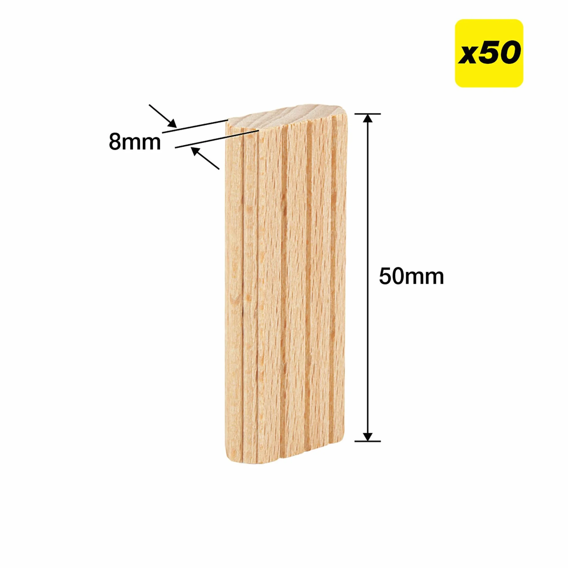 Tenoni di Faggio Trend 50 8x50mm per Falegnameria Giunzioni Cornici Mobili TEN/8X50/50