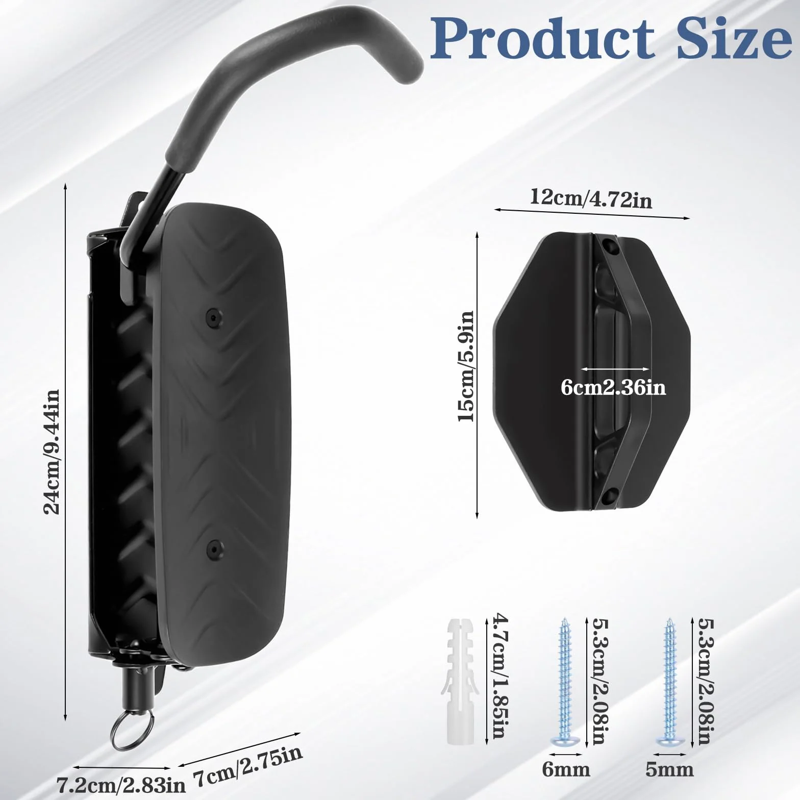 Supporto Parete Bicicletta Verticalmente Girevole Portata 30kg Gancio Bici Muro per Garage MTB