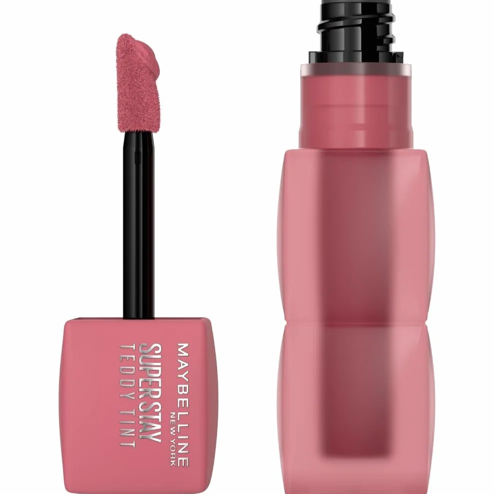 Maybelline New York Teddy Tint, Tinta Labbra A Lunga Tenuta, Effetto Matte Vellutato, Tenuta 12H, Formula Stratificabile, Superstay, Tonalità: Kneehigh 55, 5 ml