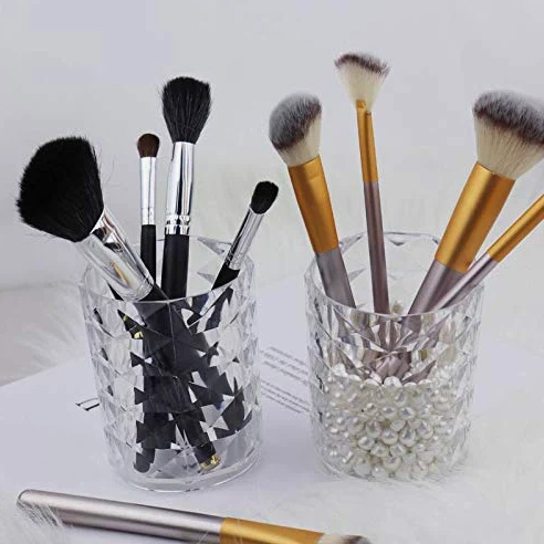 Organizzatore di trucco Acrilico Trucco Pennello Spazzola Desktop Sopracciglio Matita Cosmetico Scatola di stoccaggio Brush Tube Dormitory Porta penna espositore cosmetico