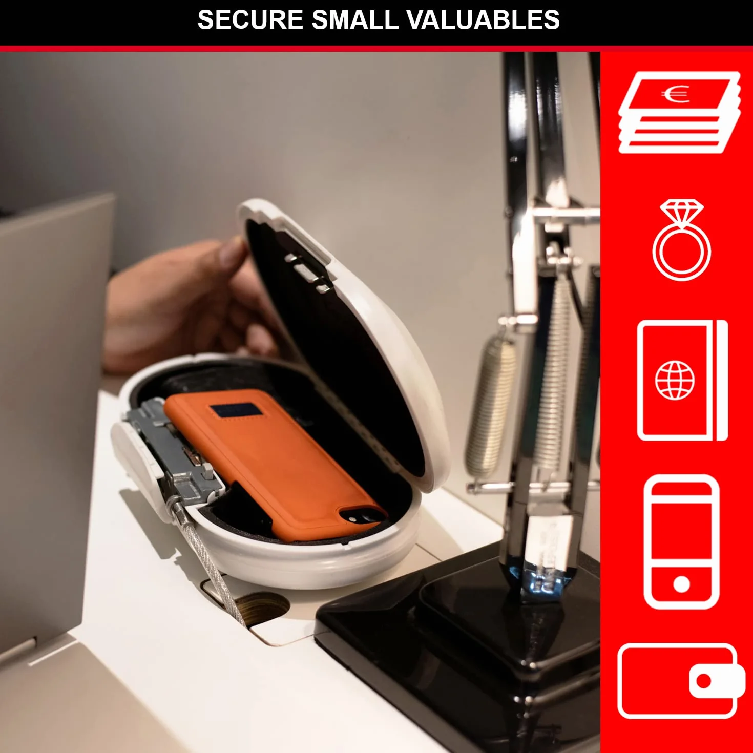 Master Lock Cassaforte Nomade Combinazione 5900EURDWHT Bianco 6 cm x 24 cm x 12.9 cm