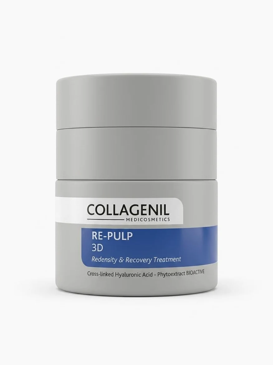 Collagenil Re-Pulp 3D Crema Viso Antirughe Giorno e Notte con Acido Ialuronico, Crema Collo e Décolleté, Contrasta Perdita di Tono e Volume, Rimpolpante e Rimodellante, Made in Italy, 50ml