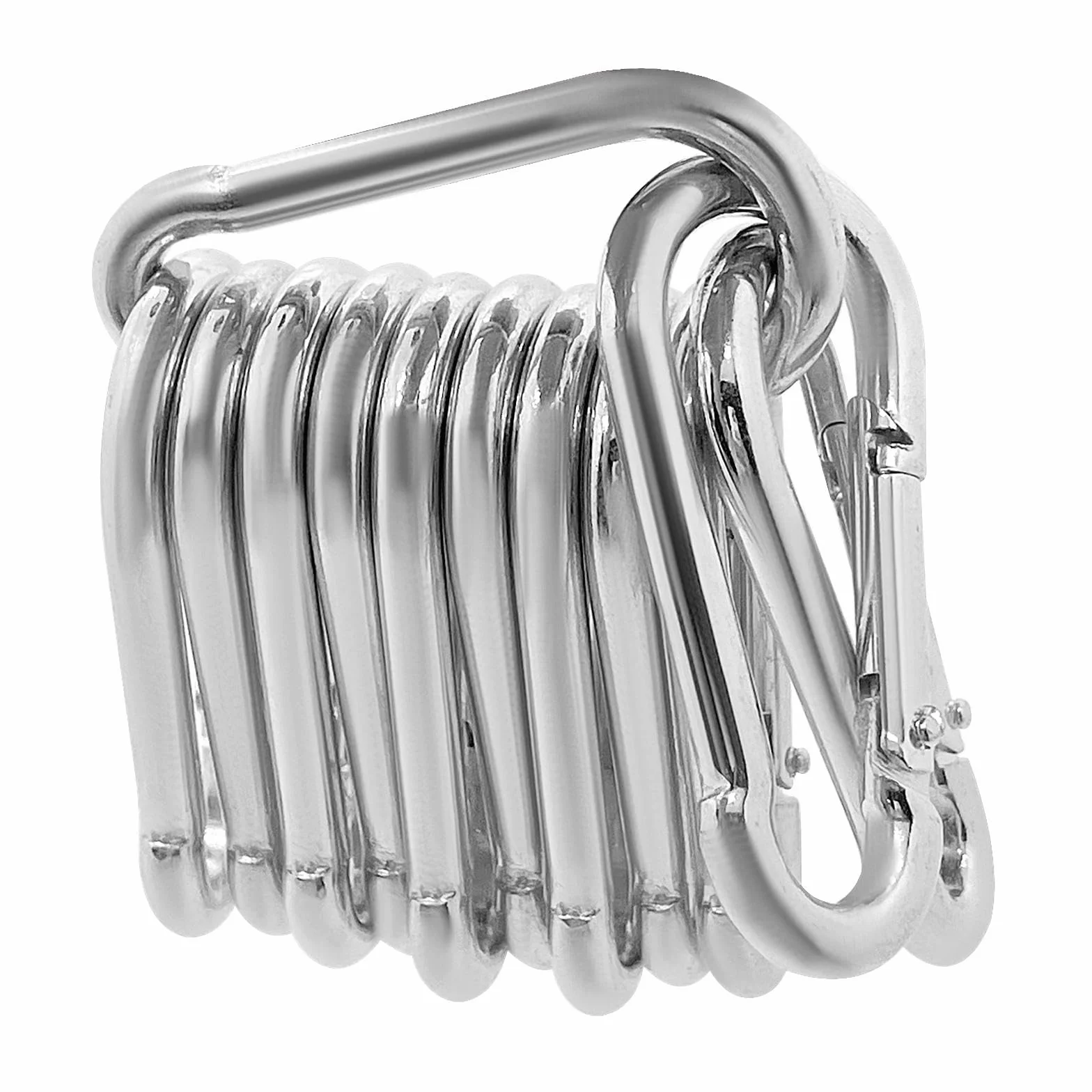 Moschettone Antiruggine Acciaio Zincato 60x6mm 180kg - 12 Pezzi per Campeggio Zaini Guinzagli