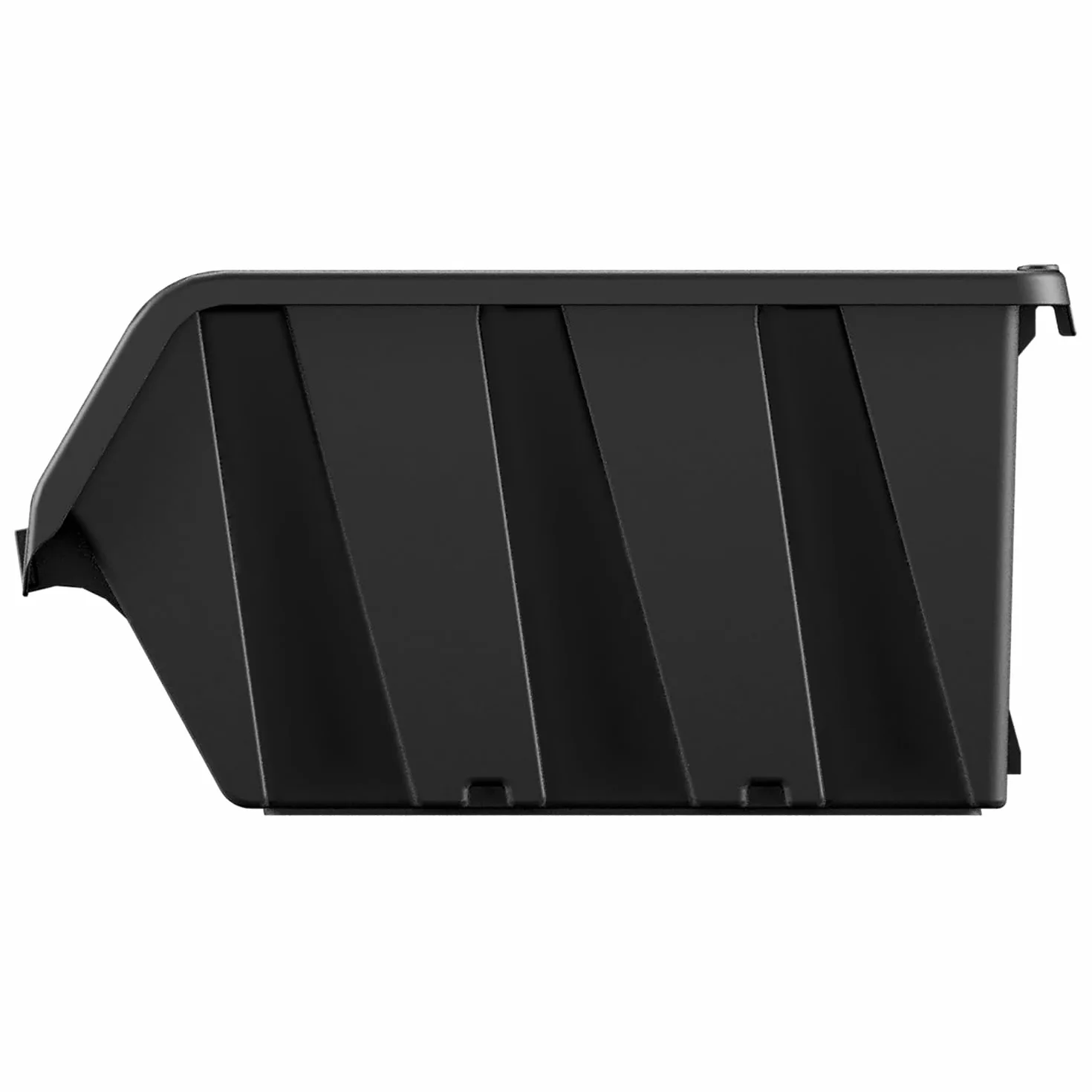 Set di 12 Contenitori a Bocca di Lupo Impilabili 8x11,5x6 cm Nero Plastica