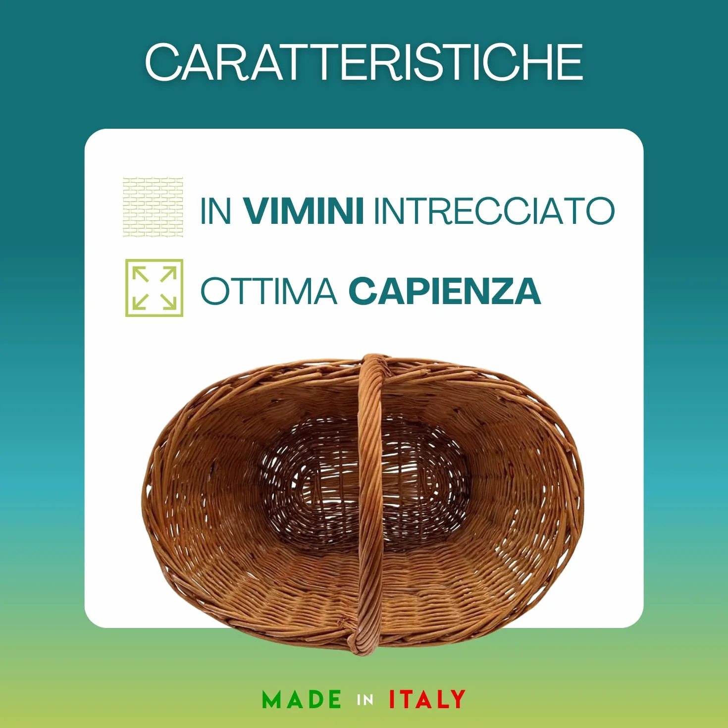 Virsus Cesto in Vimini Portalegna 47,5x33x38 cm Cestino intrecciato da Picnic Portaoggetti