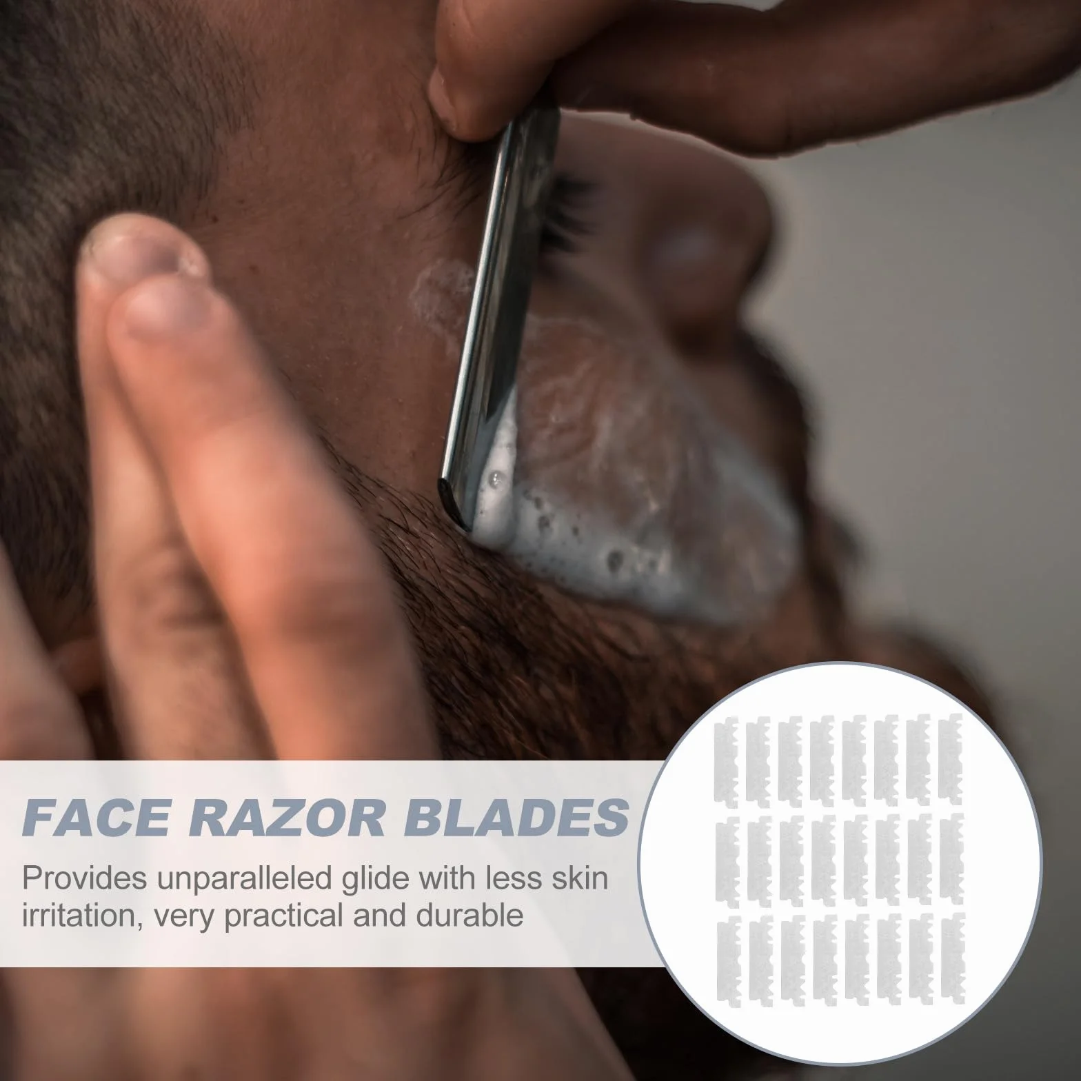 Lame da Barba in Acciaio Inox Argento 100 Pezzi Scorrimento senza Pari per Barba e Peli Fini, per Viaggi e Saloni di Barbiere
