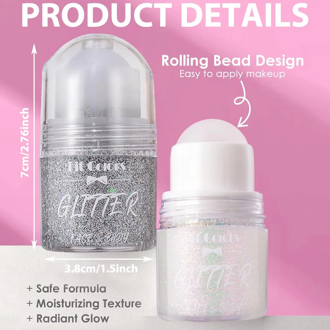 2 Pezzi Body Gel liquido con glitter da 25ml, a lunga durata, gel con paillettes per trucchi da festival, feste in maschera, compleanni