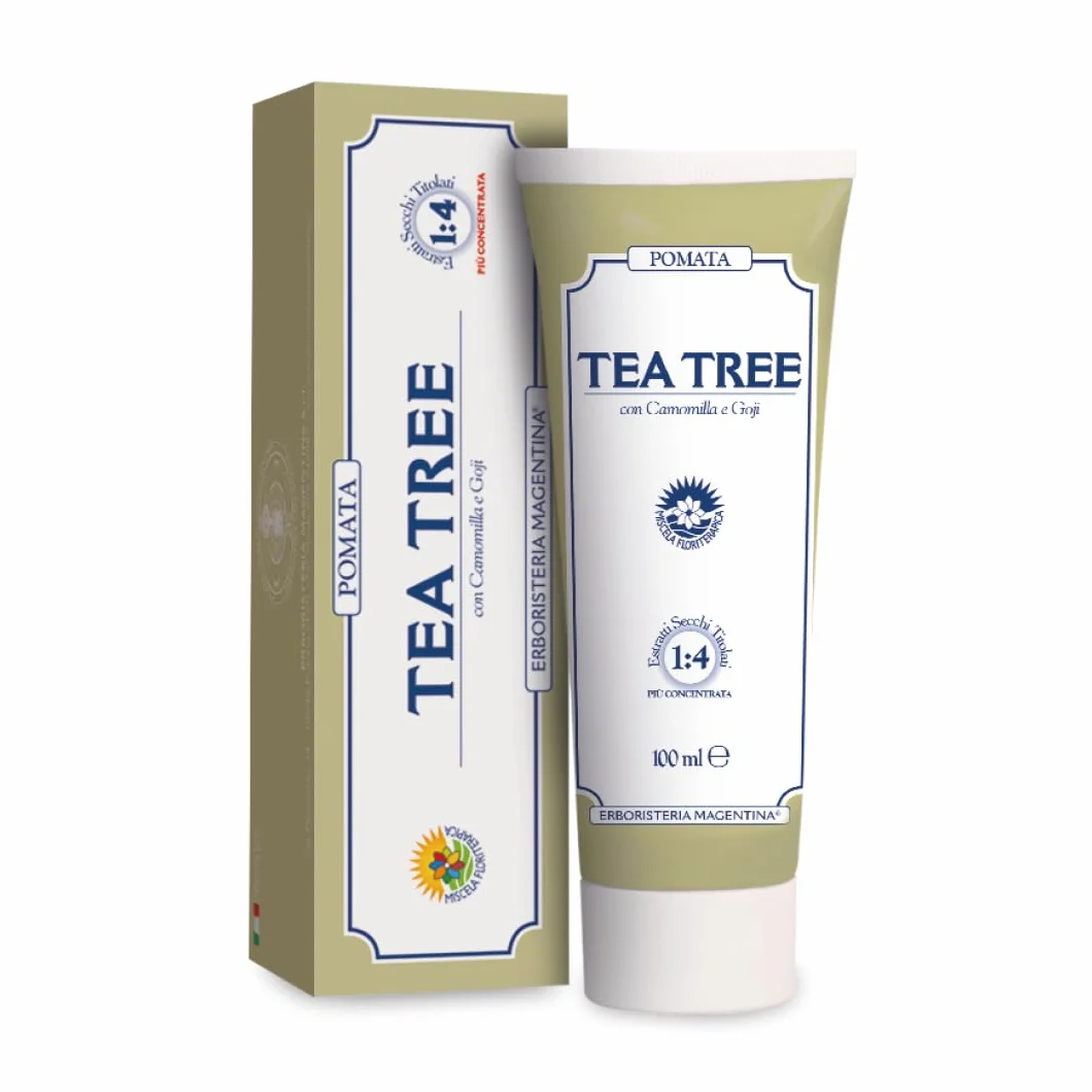 Erboristeria Magentina TEA TREE POMATA 100 ml - Pomata dai Mille Usi, Ideale in Caso di Secchezza Cutanea, Per Idratare e Proteggere le Pelli più Delicate anche in Presenza di Pruriti