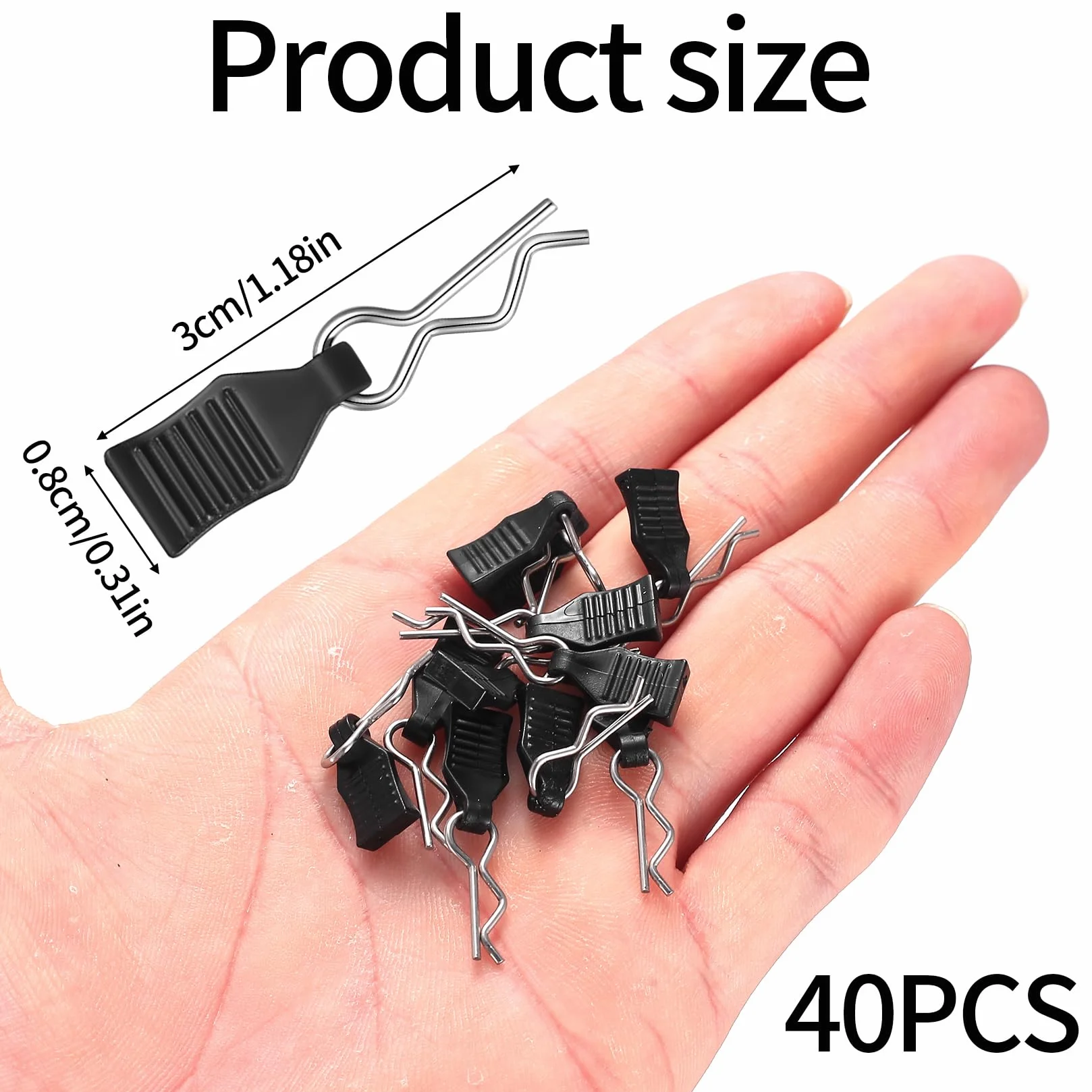 40 Pezzi Perni per Carrozzeria RC, Clip a C con Linguette di Trazione per Auto RC Deerc 1/10 1/12 1/16 1/18