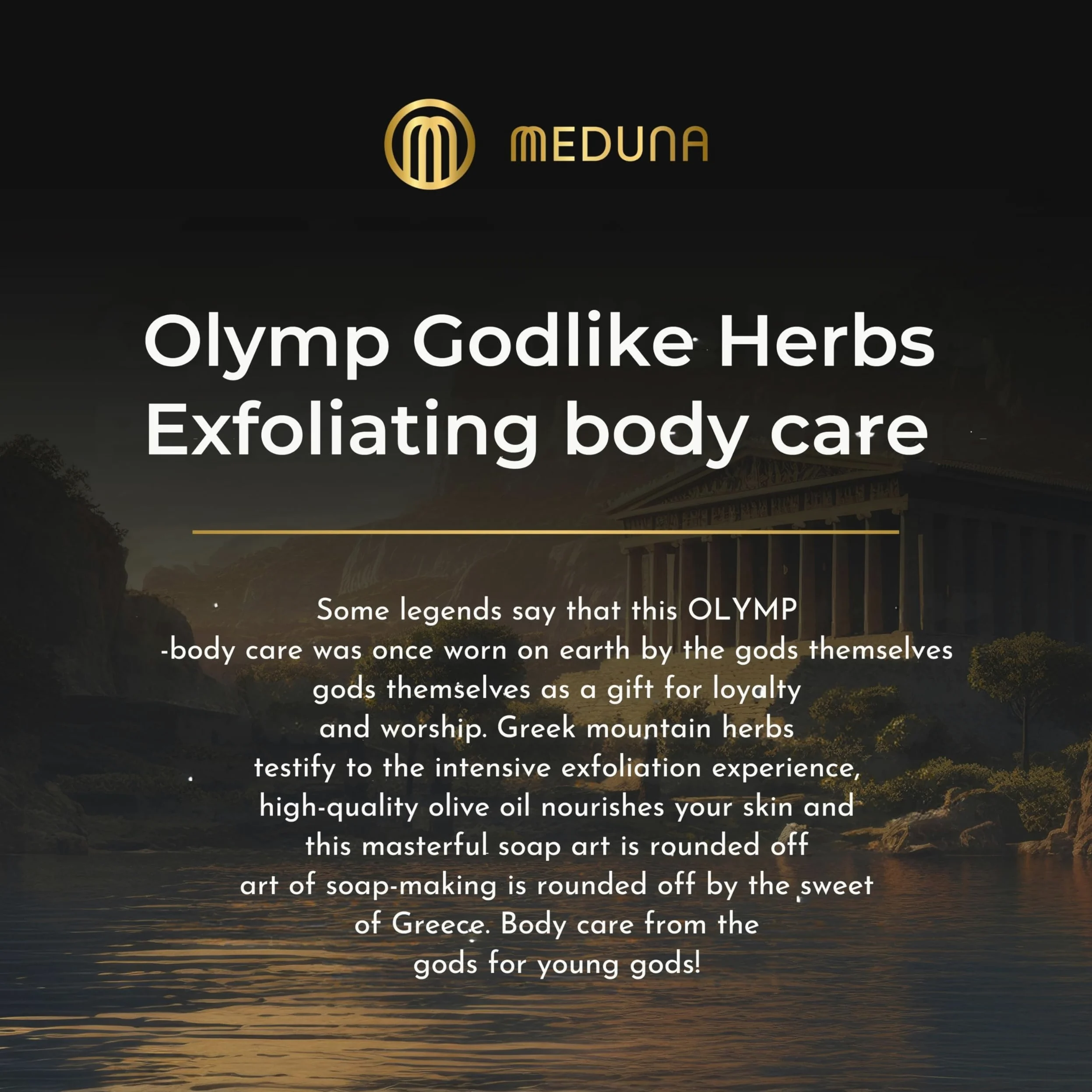 MEDUNA Sapone esfoliante Olymp Godlike 5 x 100 g – sapone naturale solido – sapone per la cura del sapone – sapone per il corpo per tutti i tipi di pelle – olio di cocco biologico & burro di karité