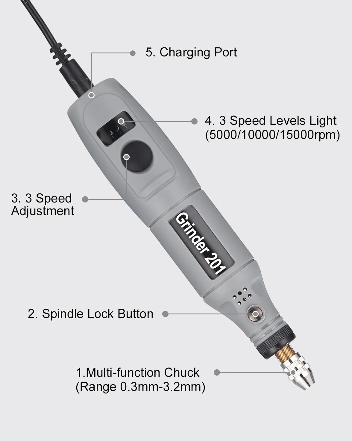 Utensile Rotante Multifunzione Mini Trapano Elettrico 95 Accessori 3 Velocità 5000-15000 RPM