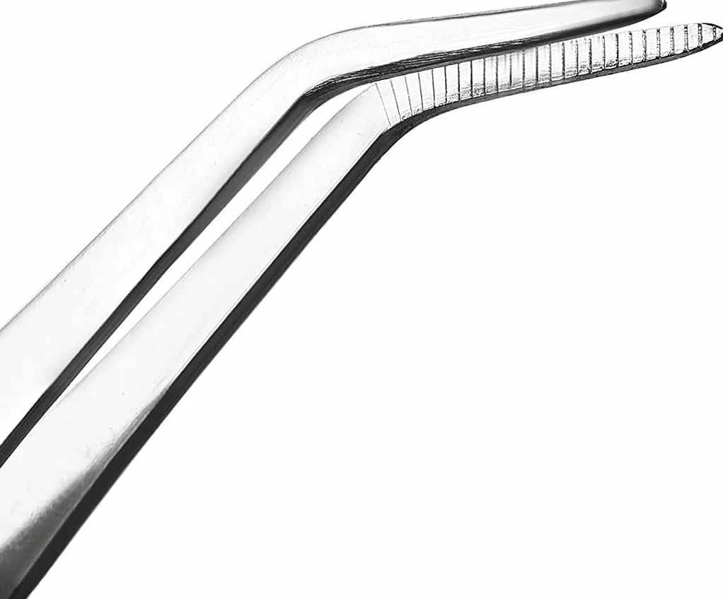 Pinzette in Acciaio Inossidabile 20 cm Punta Zigrinata 60 Gradi MMOBIEL