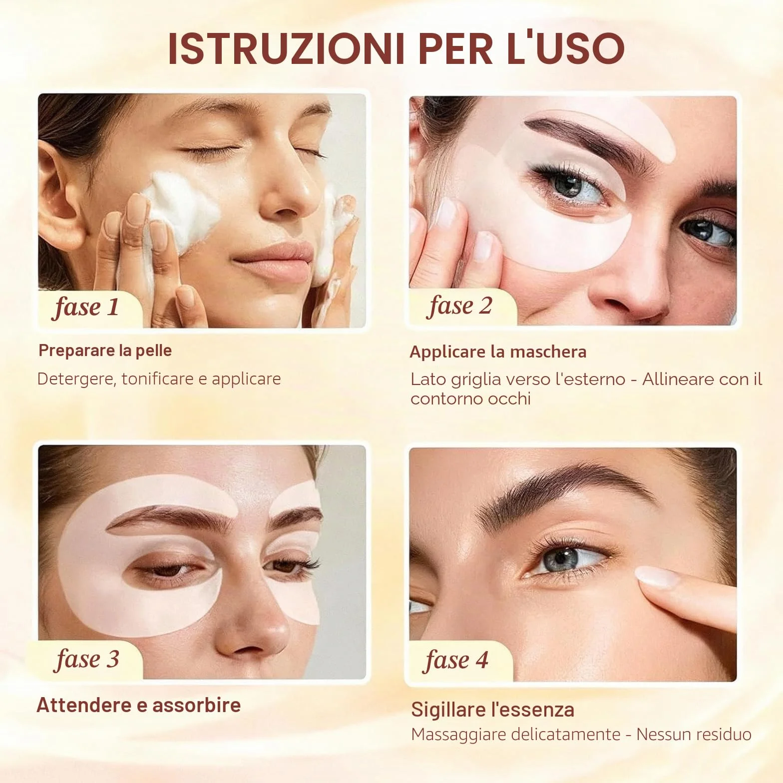 10 paia di cerotti al collagene per occhiaie e gonfiore, maschere per occhi con bio-collagene, complesso peptidico e vitamina C, per pelli sensibili