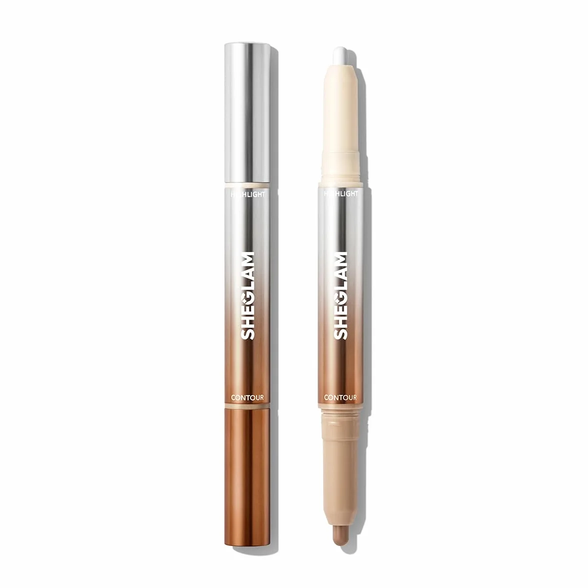 SHEGLAM Fine Line - Penna 2 in 1 per contouring e illuminante del naso, impermeabile, a lunga durata, in crema, abbronzante e illuminante