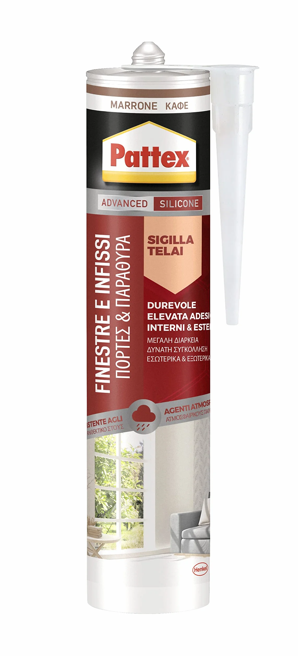 Pattex Silicone Sigillante Finestre Infissi Marrone Neutro Basso Modulo Cartuccia 280 ml