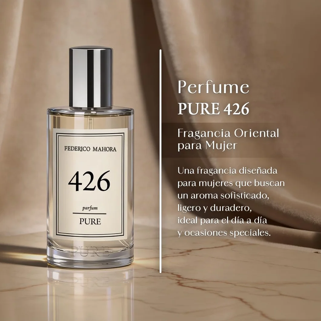 Pure 426 Profumo da Donna 50ml | Bergamotto e Neroli | Fiore d'Arancio, Lampone e Gelsomino | Patchouli, Vaniglia e Legno di Cashmere | Fragranza Orientale 20%