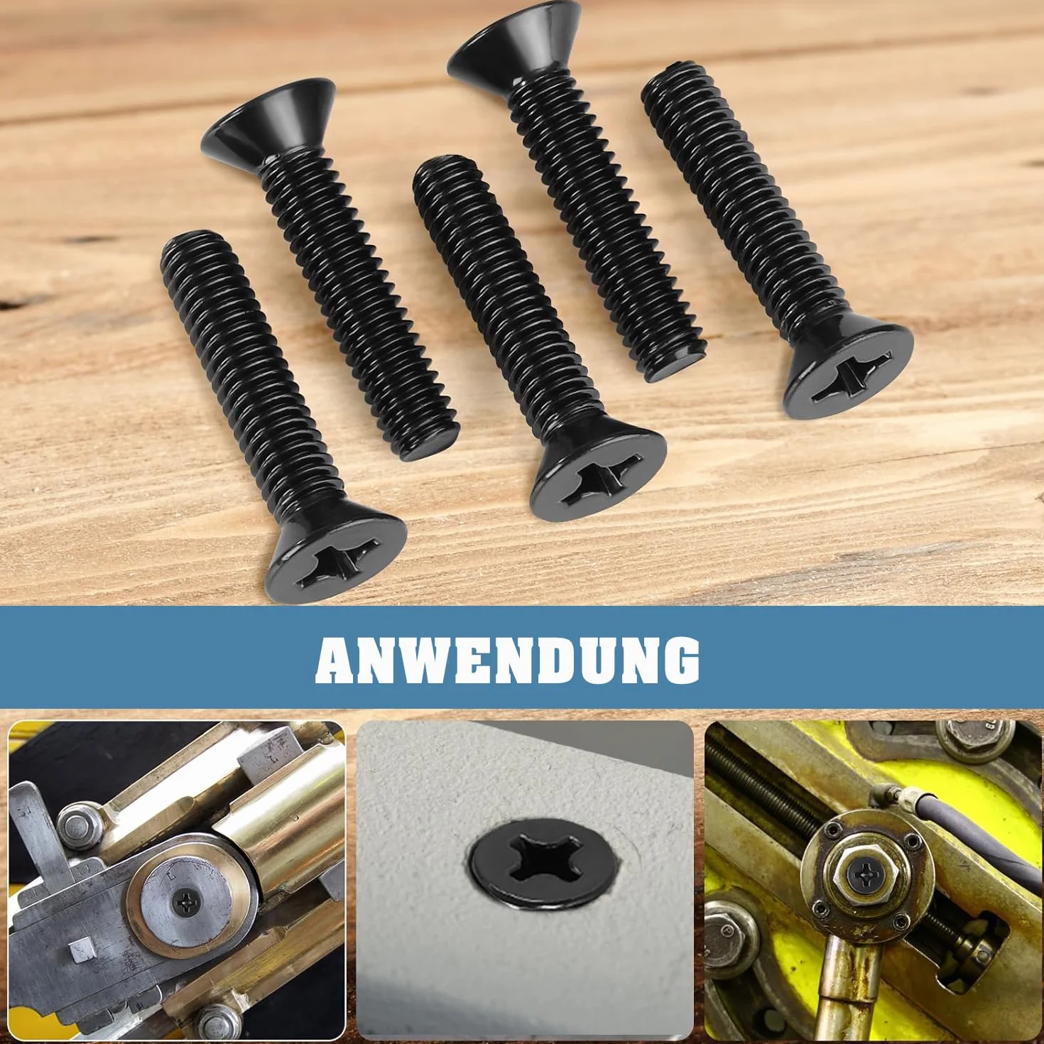 Dayalo Viti a testa svasata M4 x 10 mm in acciaio inox, 50 pezzi per mobili e legno