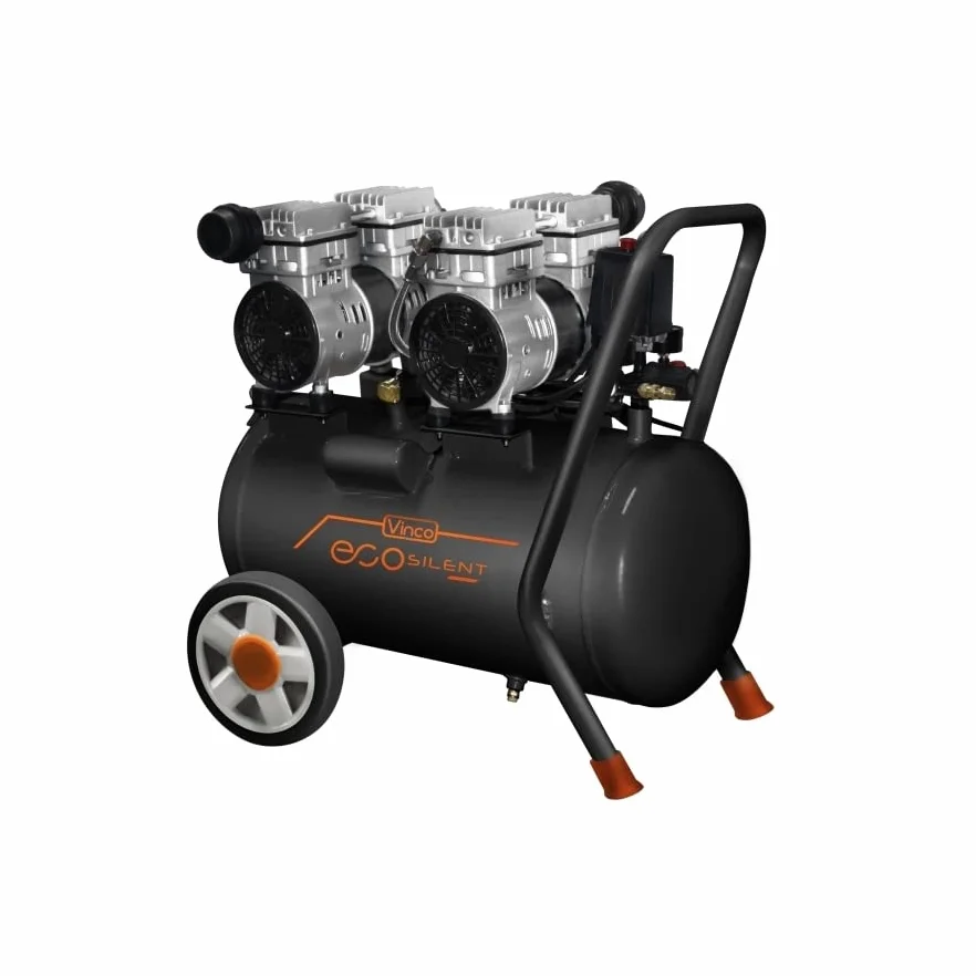 Compressore a secco super silenziato Vinco 8t 50lt EcoSilent Doppia testata