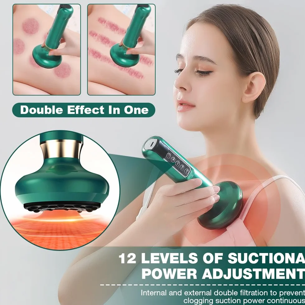 Massaggiatore AntiCellulite, HOVCEH Intelligente Coppettazione Elettrica per Gambe, Corpo, Addome, 12 Fasi Velora Massaggiatore Anti Cellulite per uso Domestico