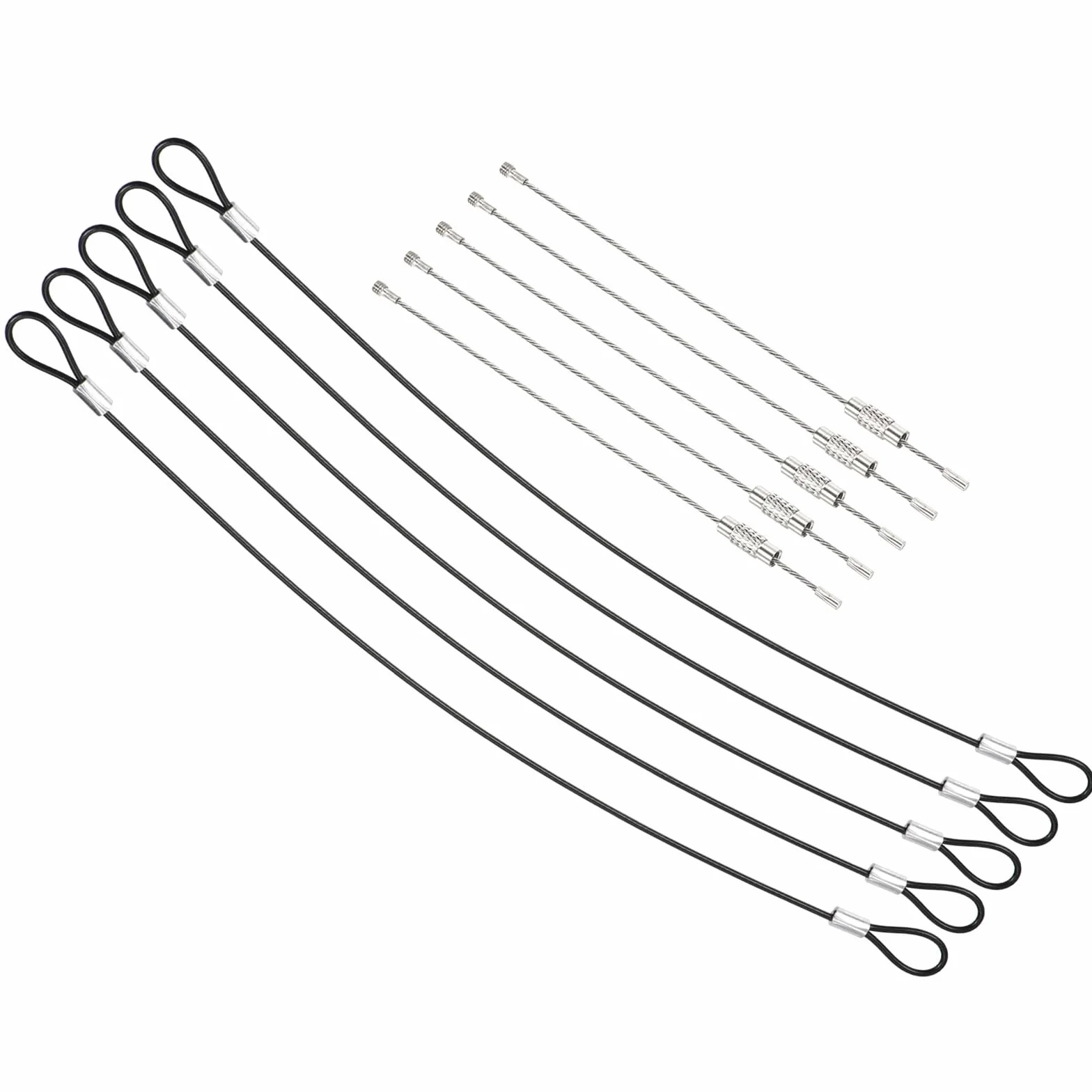 PATIKIL 0.3 m Acciaio Inossidabile Cavo di Sicurezza 2mm, 5 Pezzi Antifurto Filo Corda con Doppio Anello