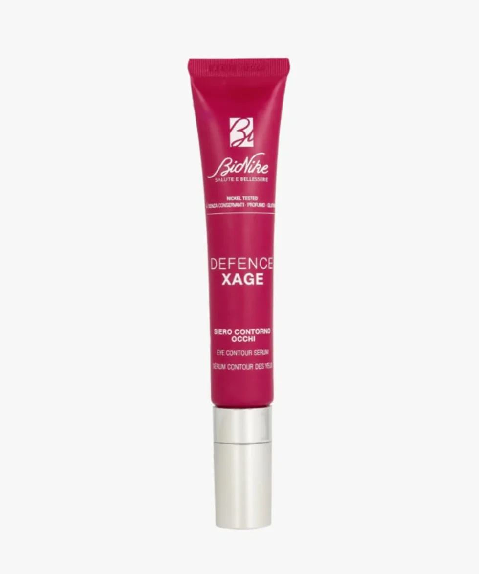 Bionike Defence Xage - Siero Contorno Occhi Anti Age, per Pelli Sensibili e Intolleranti, Leviga il Contorno Occhi, Attenua Borse, Occhiaie e Rughe Profonde, Dona Luminosità, 15 ml