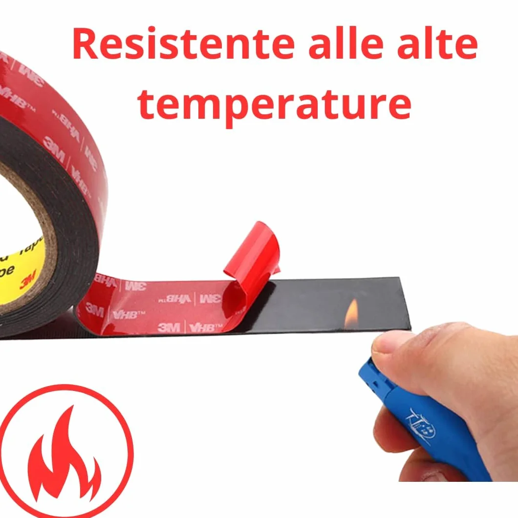 3M VHB 5952 Nastro Biadesivo Extra Forte Impermeabile Alta Temperatura 12 mm x 4,6 m LED