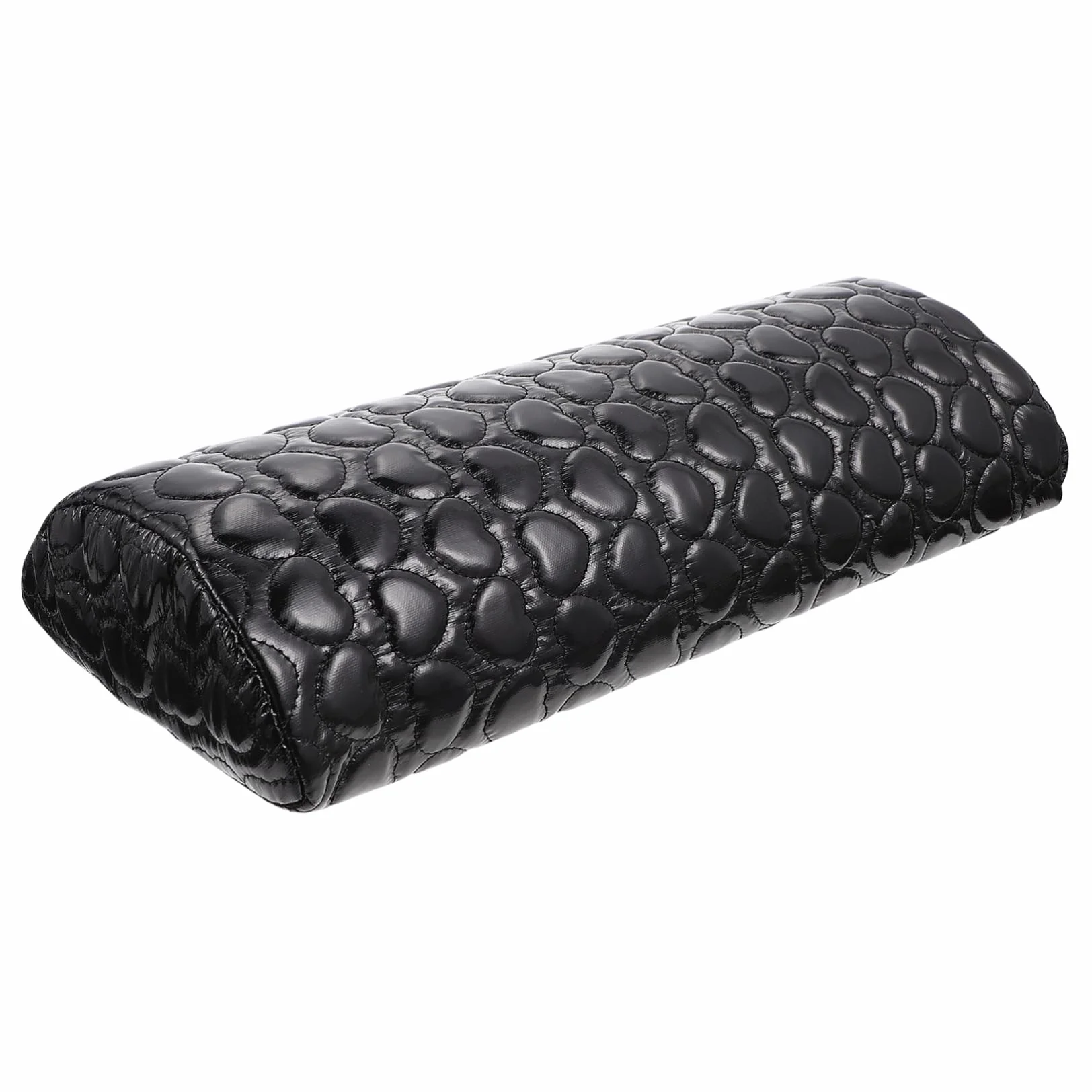 Poggiamano per Unghie a Forma di Cuore in Pu Nero, Cuscino Morbido per Manicure Confortevole, Allevia Affaticamento Mano e Braccio per Nail Art a Casa e Salone