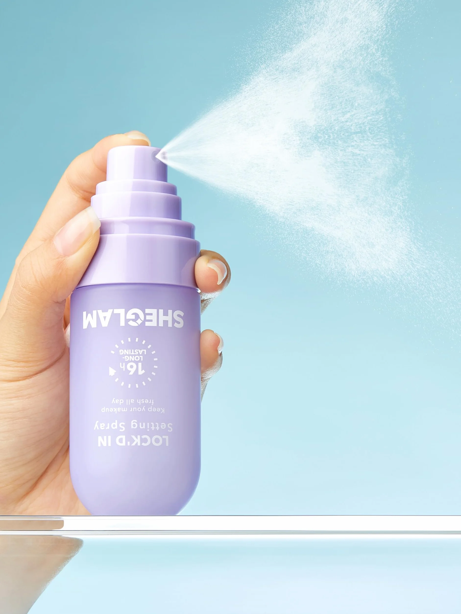 SHEGLAM Spray di fissaggio Lockd In effetto opacizzante, ad asciugatura rapida, a lunga durata, controllo dell'olio, non grassa