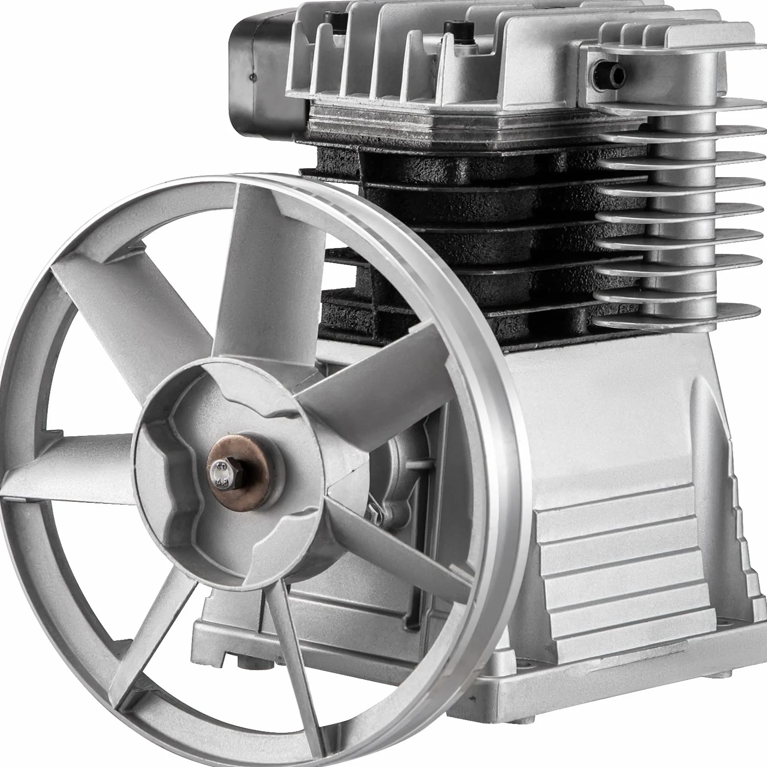 VEVOR Pompa a Testa del Compressore Aria 375L 3KW Doppio Cilindro 11 Bar Alluminio