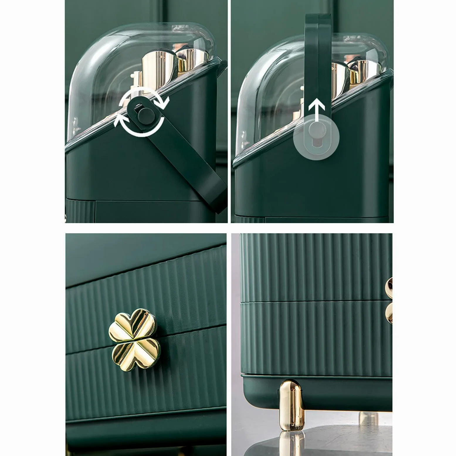 Organizer Trucco da Banco Ripiano Scrivania Per Pennelli Gioielli Profumi | Organizer Cosmetici Da Appoggio Con Coperchio Trasparente Impermeabile E Antipolvere per bagno cucina angolo cassettiera