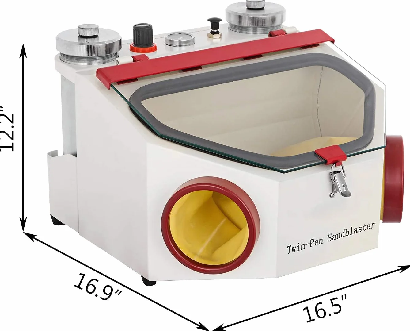 VEVOR Sabbiatrice Laboratorio Odontotecnico 220V 60HZ con 2 Penne in Metallo e Ceramica LED