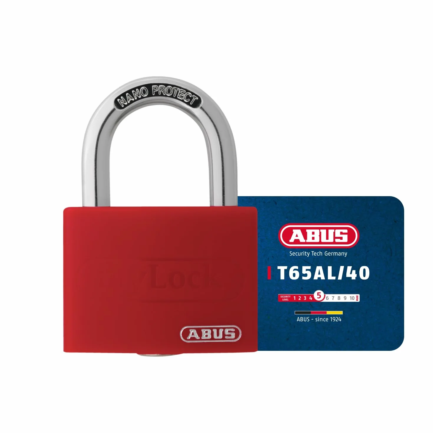 ABUS myLock T65AL/40 Lucchetto in Alluminio Rosso 50870