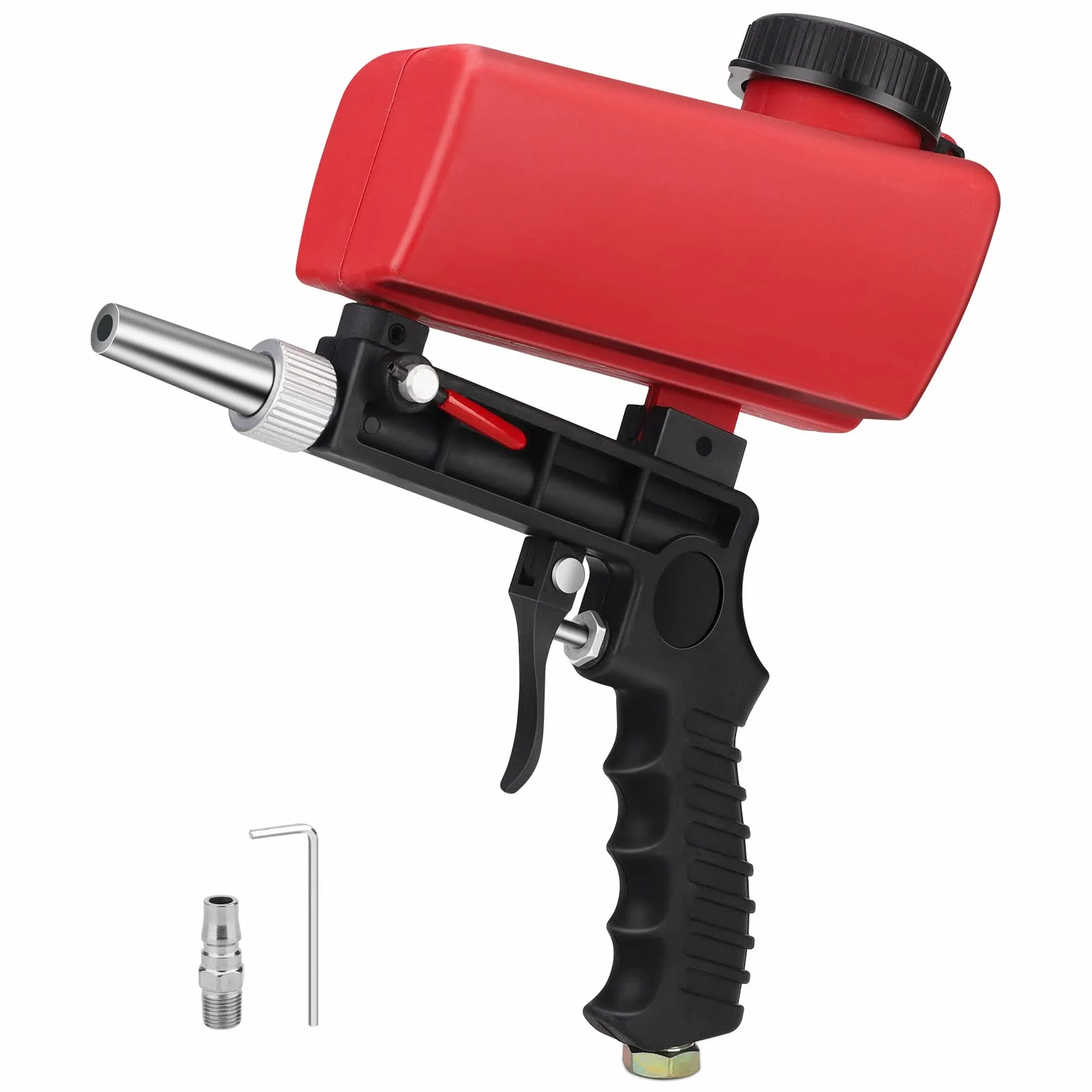 Sabbiatrice Pneumatica Portatile Multifunzione Kit Pistola Sabbiatura per Manutenzione Automobilistica Ruggine Rosso
