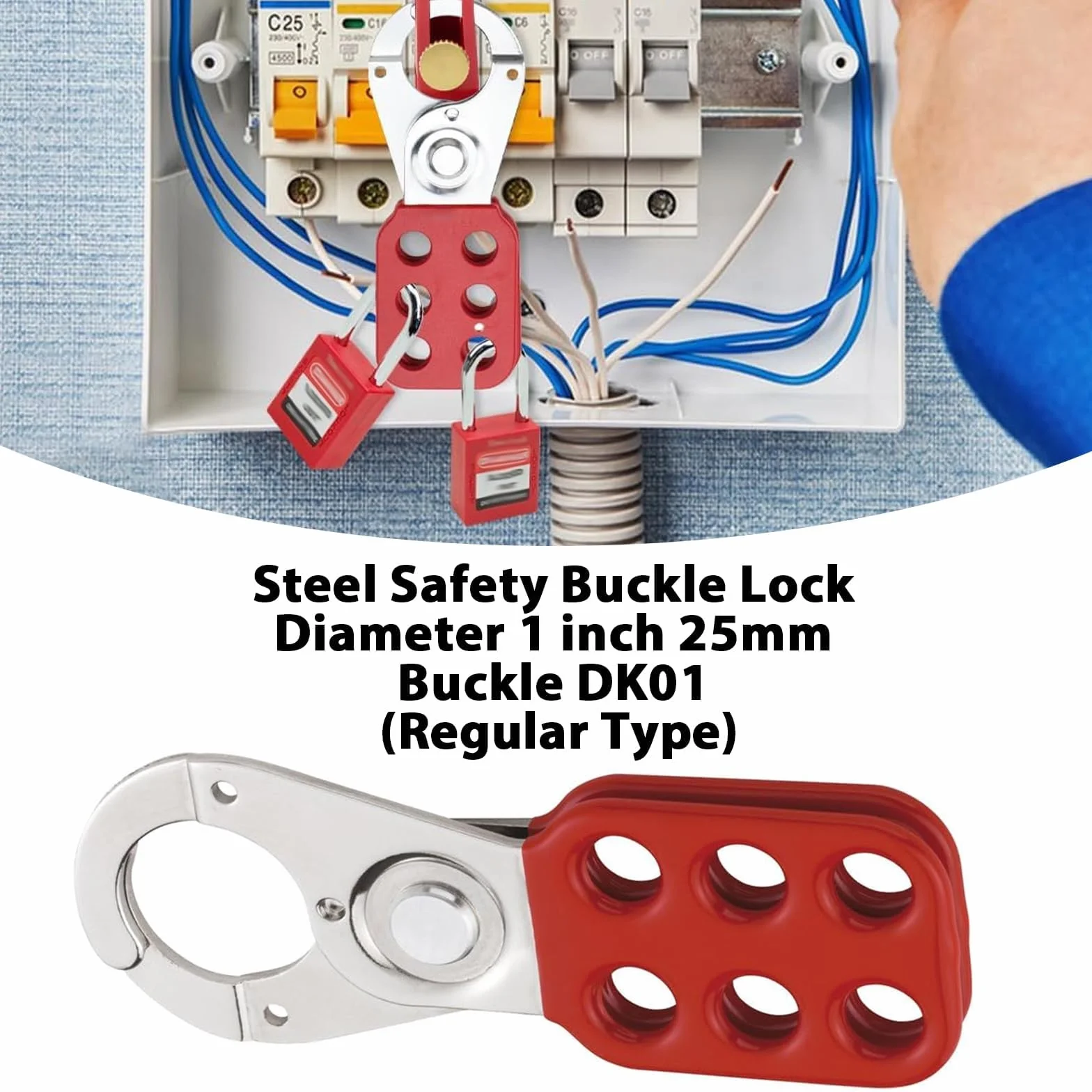 Blocco di sicurezza distanza apertura 25 mm hasp lock lockout tag out czerwony