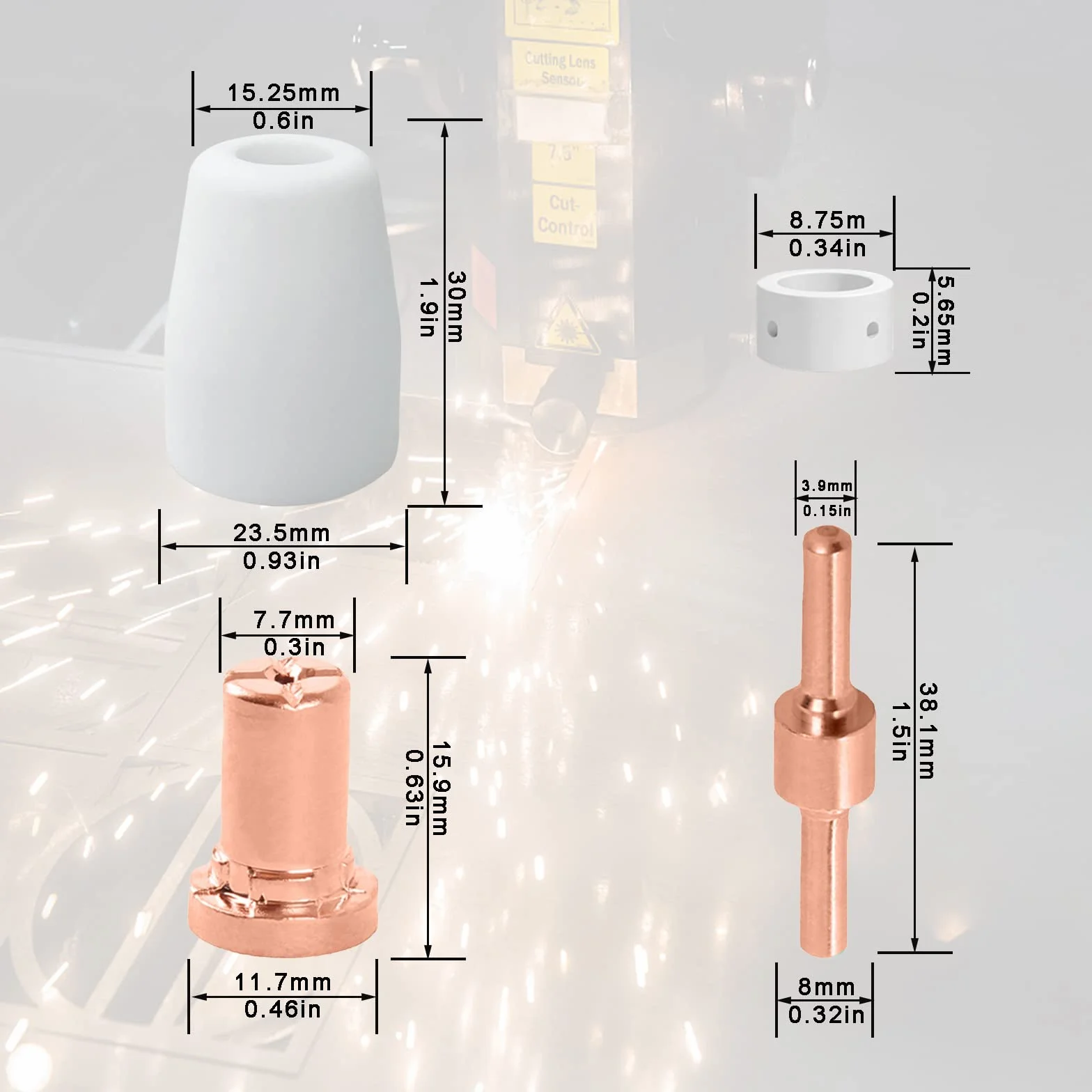 Parkside Ugelli Taglierina Plasma CUT-30 40 50 LG-40 PT-31 Aria Taglio Elettrodi Accessori Ricambi
