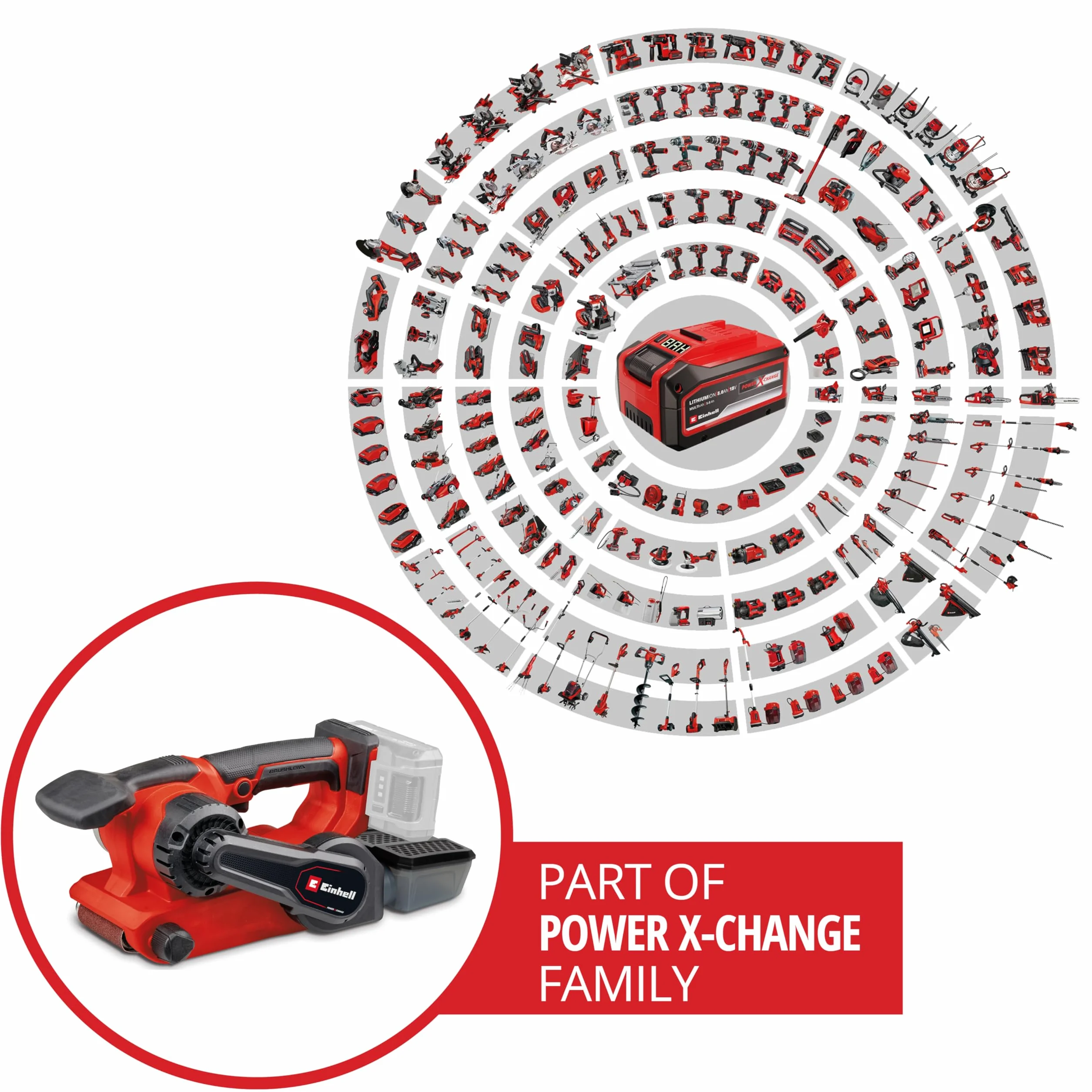 Levigatrice a batteria TP-BS 18/457 Li BL-Solo Power X-Change Einhell 18 V Brushless 3 nastri abrasivi 457x75 mm