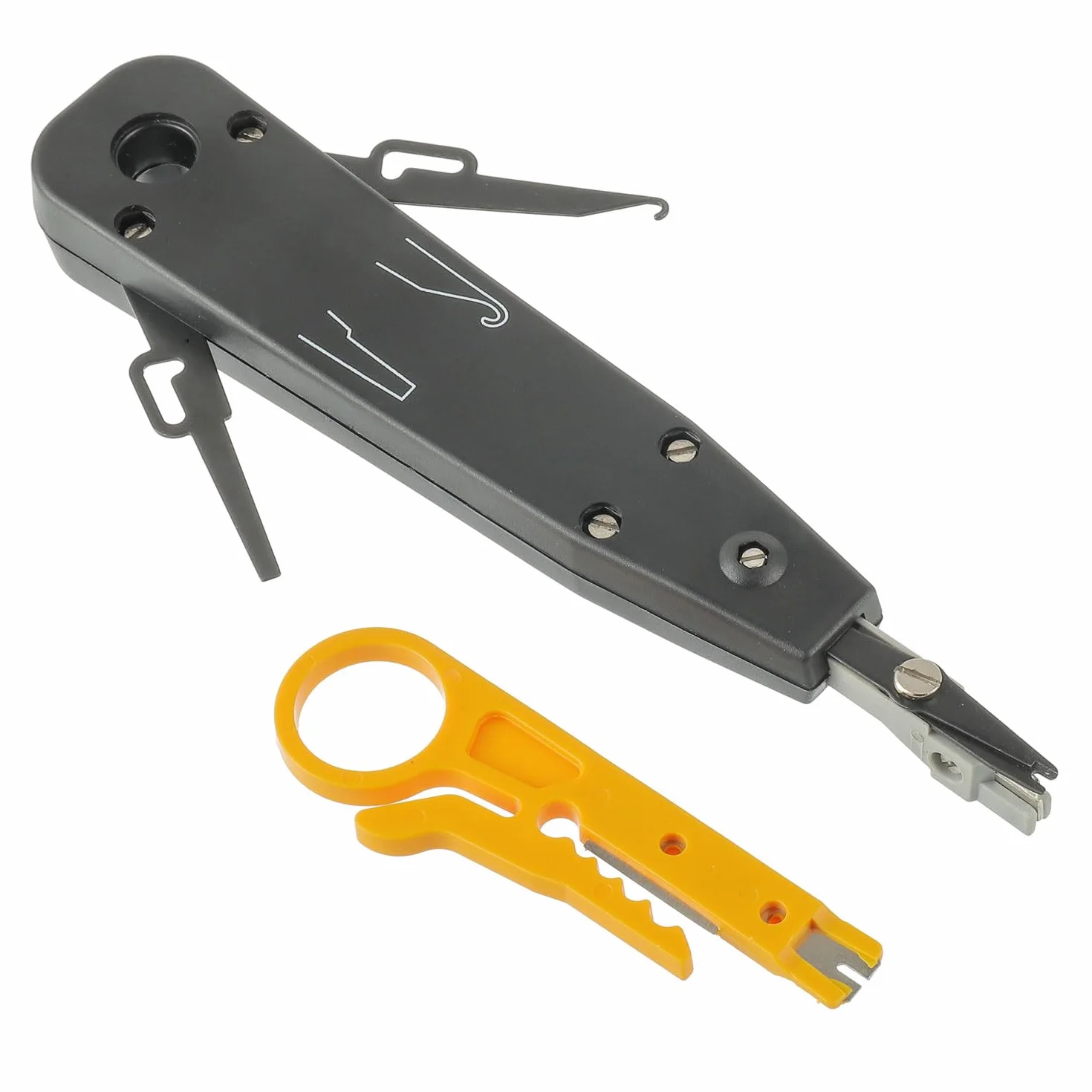 LSA Strumento Punch Down Attrezzo Pinza Crimpatrice di Impatto per Prese di Rete Nero